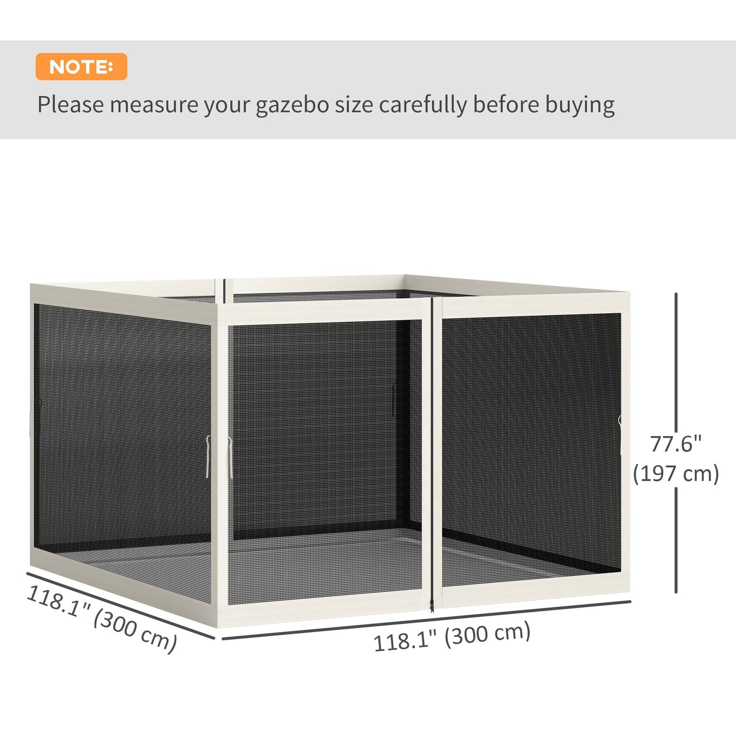 Gazebo Mosquito Netting, Replacement Mosquito Netting with Zippers for 10' x 10' Pop-Up Canopy Tent, 2 Panel Mesh Netting Screen Walls (Mosquito Net Only)