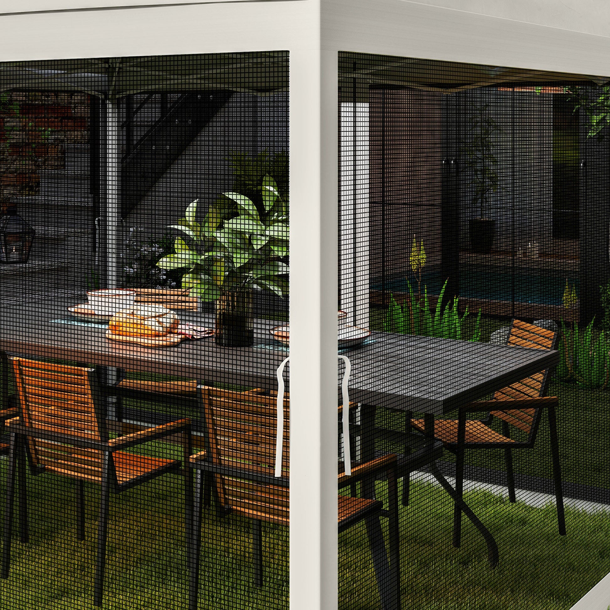 Gazebo Mosquito Netting, Replacement Mosquito Netting with Zippers for 10' x 10' Pop-Up Canopy Tent, 2 Panel Mesh Netting Screen Walls (Mosquito Net Only)
