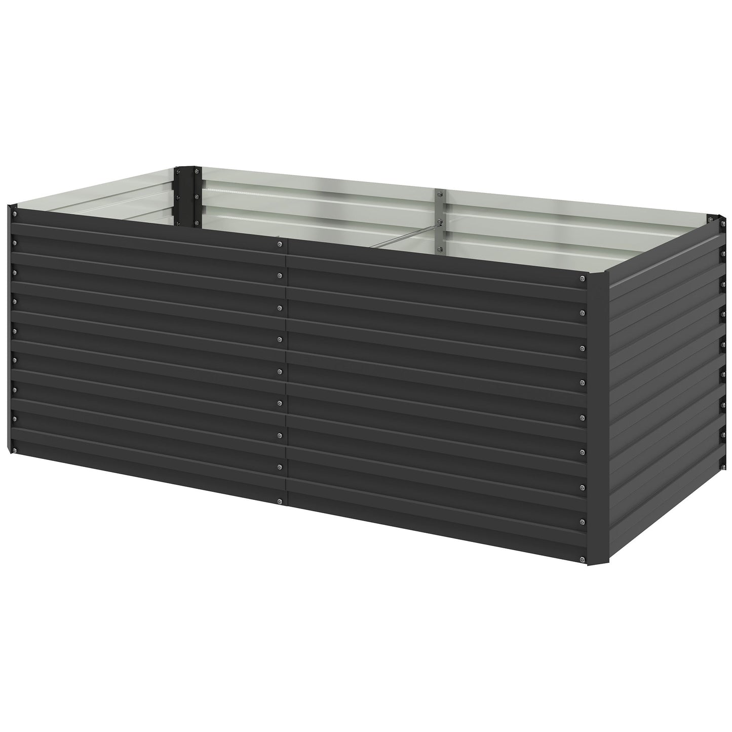 Galvanized Raised Garden Bed, 5' x 3' x 2' Large Outdoor Metal Planter Box, Standing Raised Bed for Growing Flowers, Herbs and Vegetables, Dark Grey