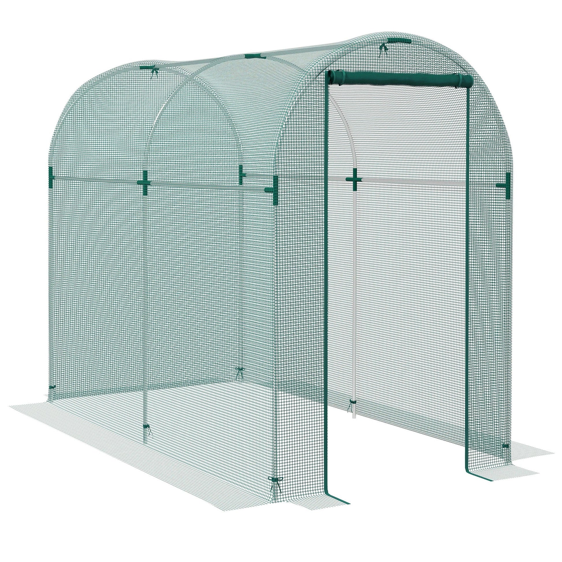4' x 8' Crop Cage, Plant Protection Tent with Zippered Door and Galvanized Steel Frame, Fruit Cage Netting Cover for Garden, Yard, Lawn, Green