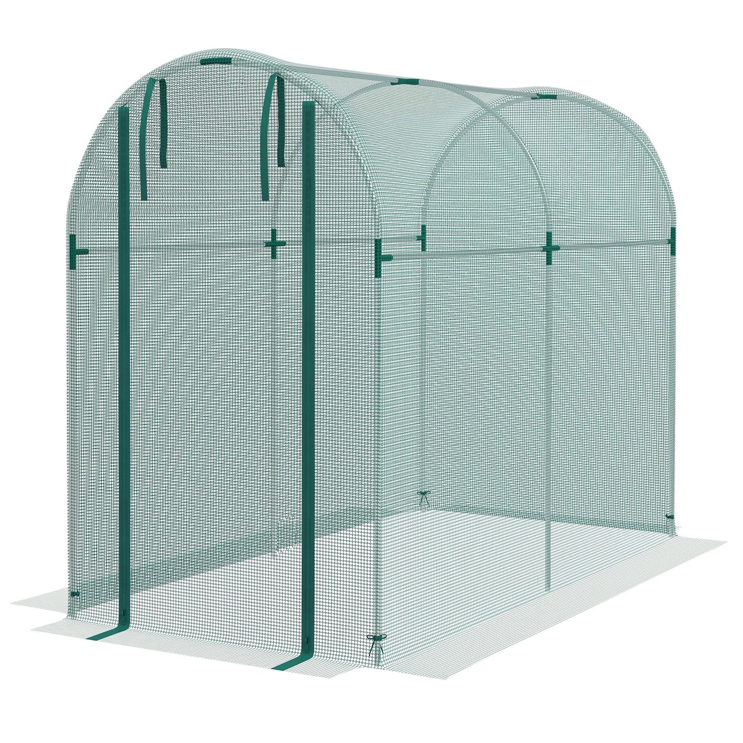 4' x 8' Crop Cage, Plant Protection Tent with Zippered Door and Galvanized Steel Frame, Fruit Cage Netting Cover for Garden, Yard, Lawn, Green