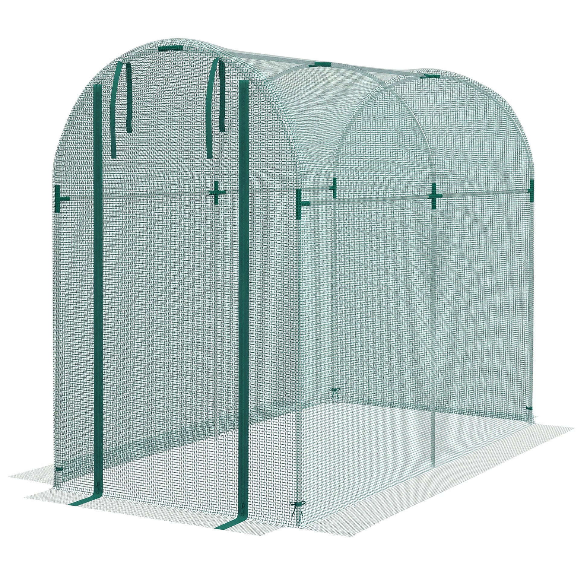 4' x 8' Crop Cage, Plant Protection Tent with Zippered Door and Galvanized Steel Frame, Fruit Cage Netting Cover for Garden, Yard, Lawn, Green
