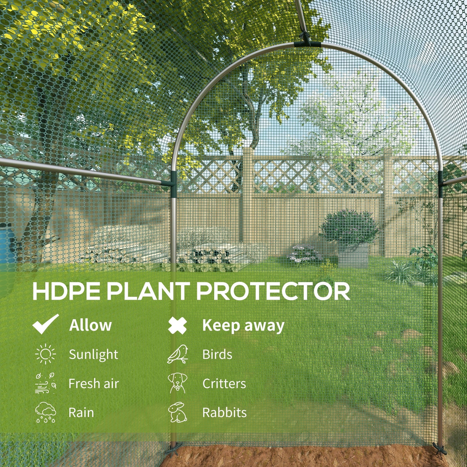 4' x 8' Crop Cage, Plant Protection Tent with Zippered Door and Galvanized Steel Frame, Fruit Cage Netting Cover for Garden, Yard, Lawn, Green