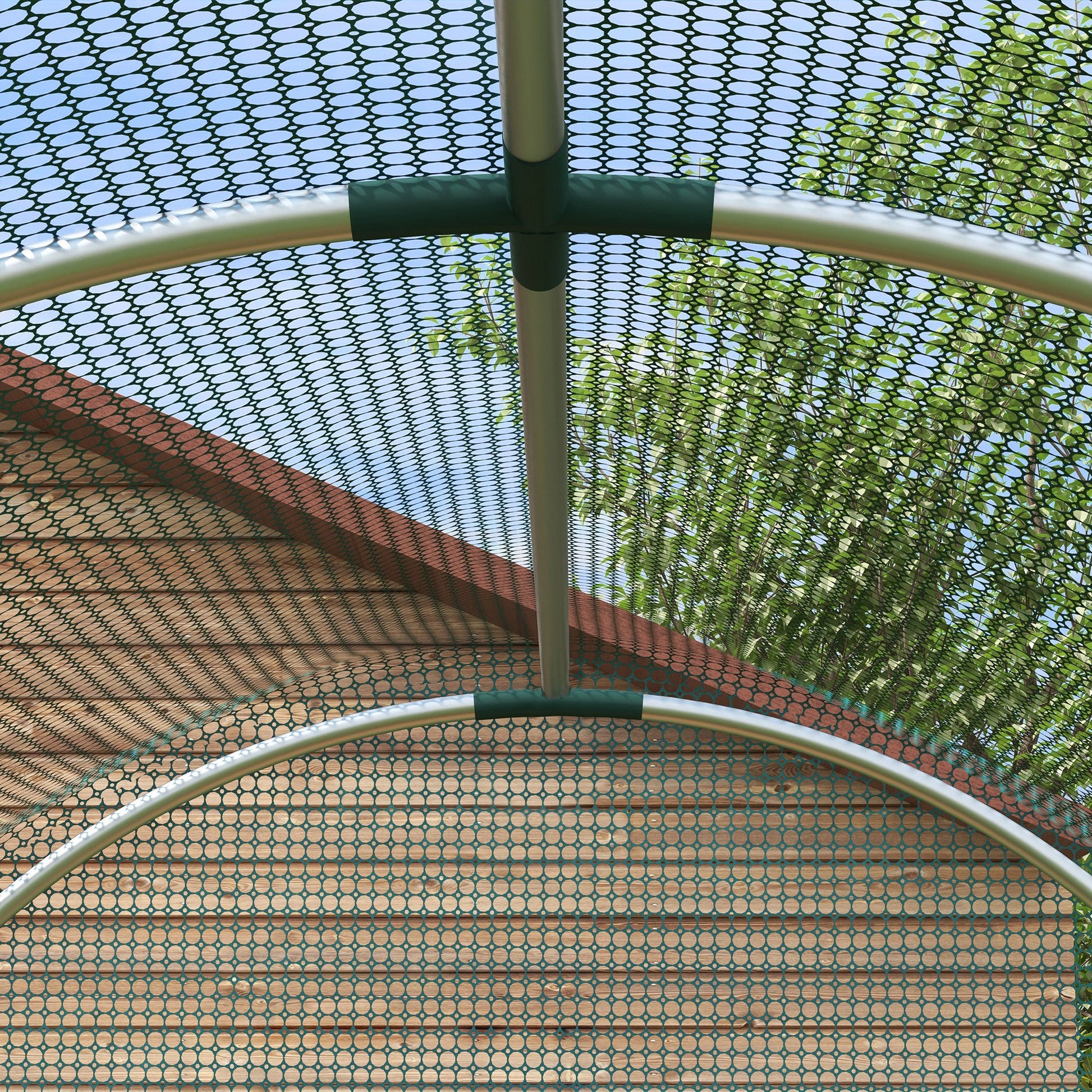 4' x 8' Crop Cage, Plant Protection Tent with Zippered Door and Galvanized Steel Frame, Fruit Cage Netting Cover for Garden, Yard, Lawn, Green