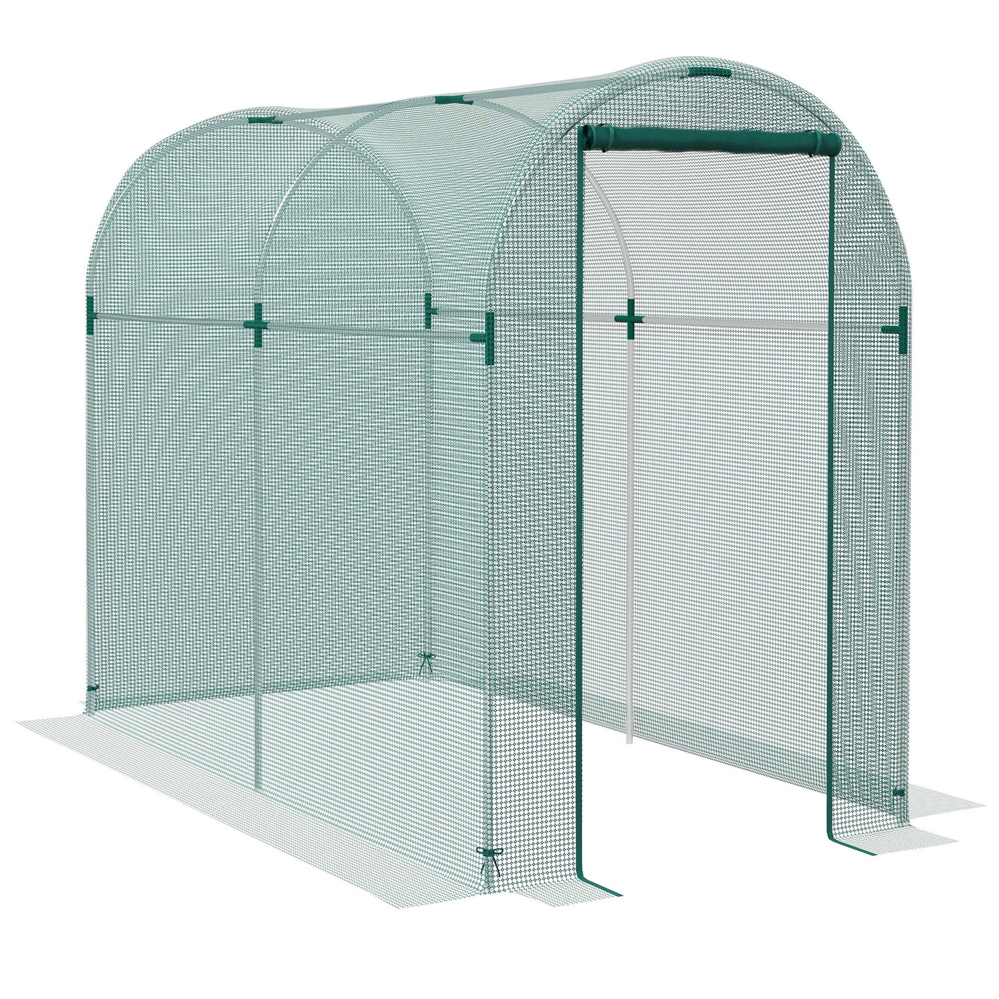 4' x 8' Crop Cage, Plant Protection Tent with Zippered Door and Galvanized Steel Frame, Fruit Cage Netting Cover for Garden, Yard, Lawn, Green