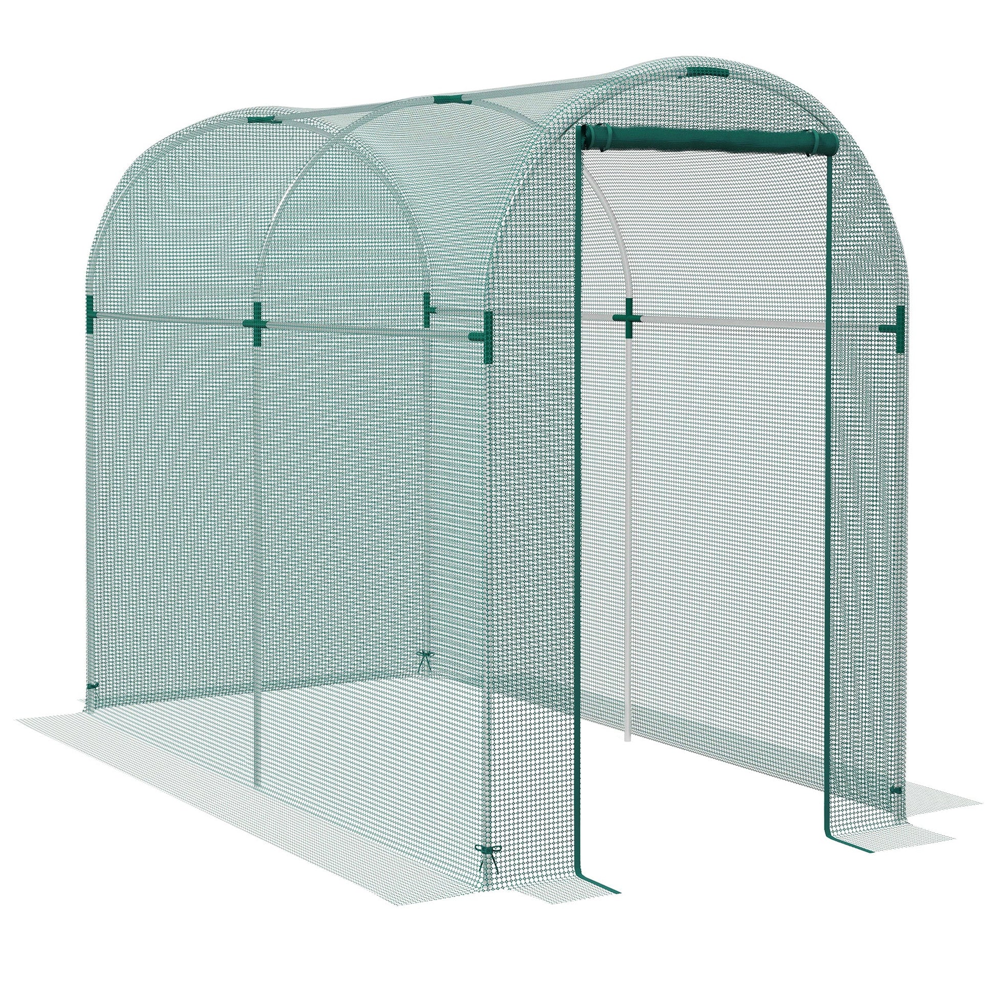 4' x 8' Crop Cage, Plant Protection Tent with Zippered Door and Galvanized Steel Frame, Fruit Cage Netting Cover for Garden, Yard, Lawn, Green