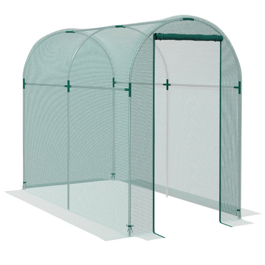 4' x 8' Crop Cage, Plant Protection Tent with Zippered Door and Galvanized Steel Frame, Fruit Cage Netting Cover for Garden, Yard, Lawn, Green