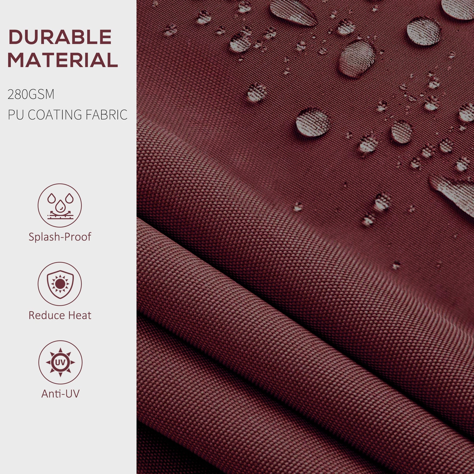  15' x 10' Retractable Awning, Patio Awning Sunshade Shelter with Manual Crank Handle, 280gsm UV Resistant Fabric and Aluminum Frame, for Balcony, Yard, Wine Red