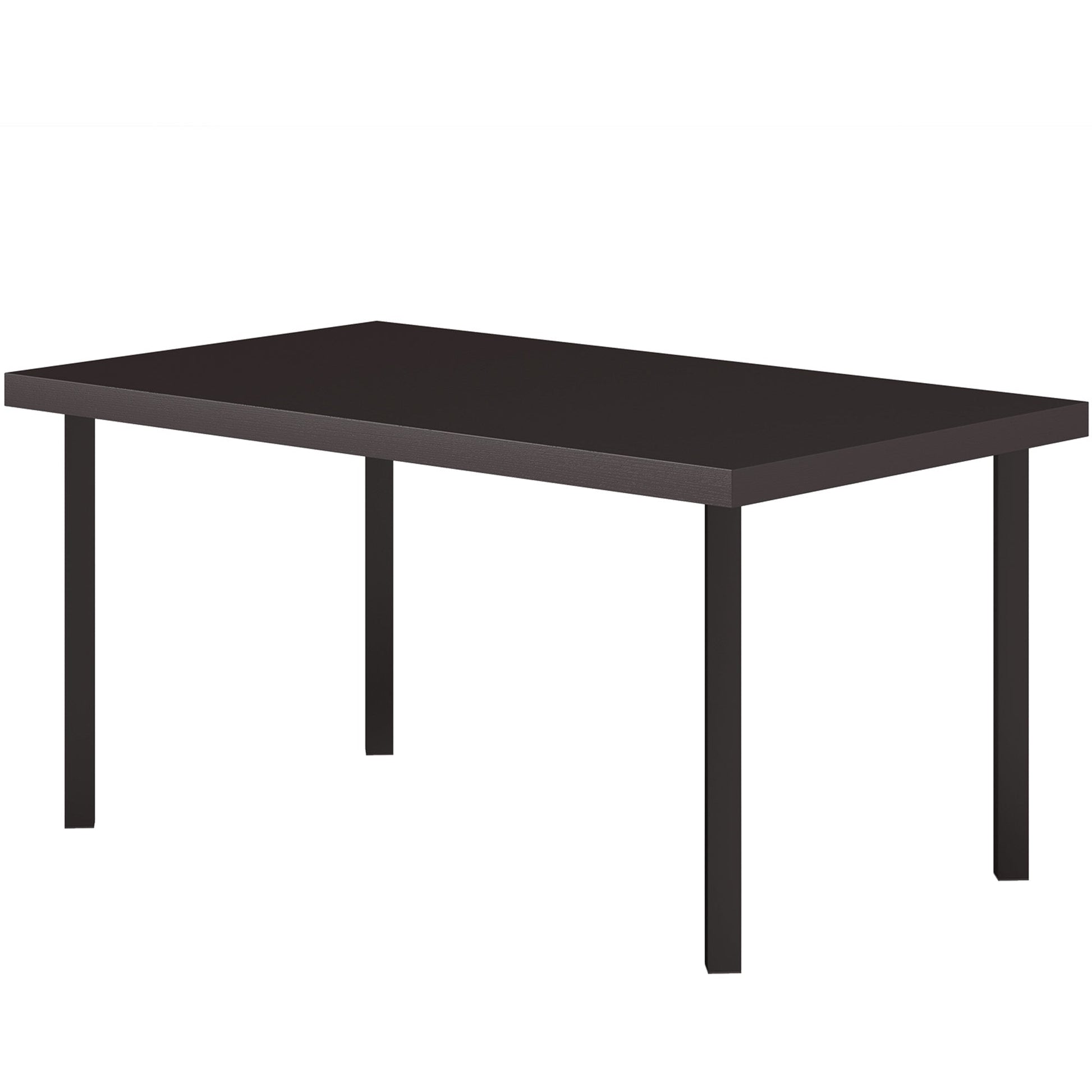 Metal Patio Coffee Table, Rectangle Outdoor Side Table with Woodgrain Tabletop, Foot Pads for Outside Garden Patio Lawn, Brown