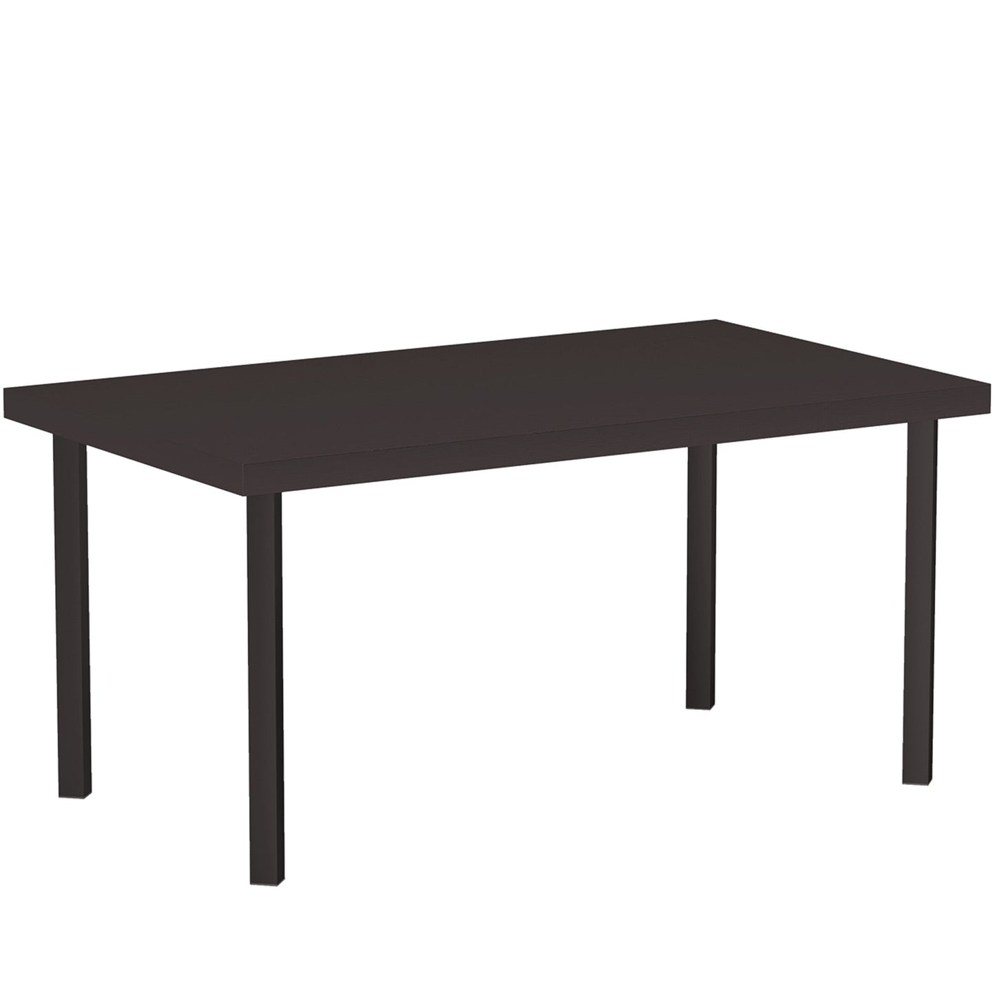 Metal Patio Coffee Table, Rectangle Outdoor Side Table with Woodgrain Tabletop, Foot Pads for Outside Garden Patio Lawn, Brown