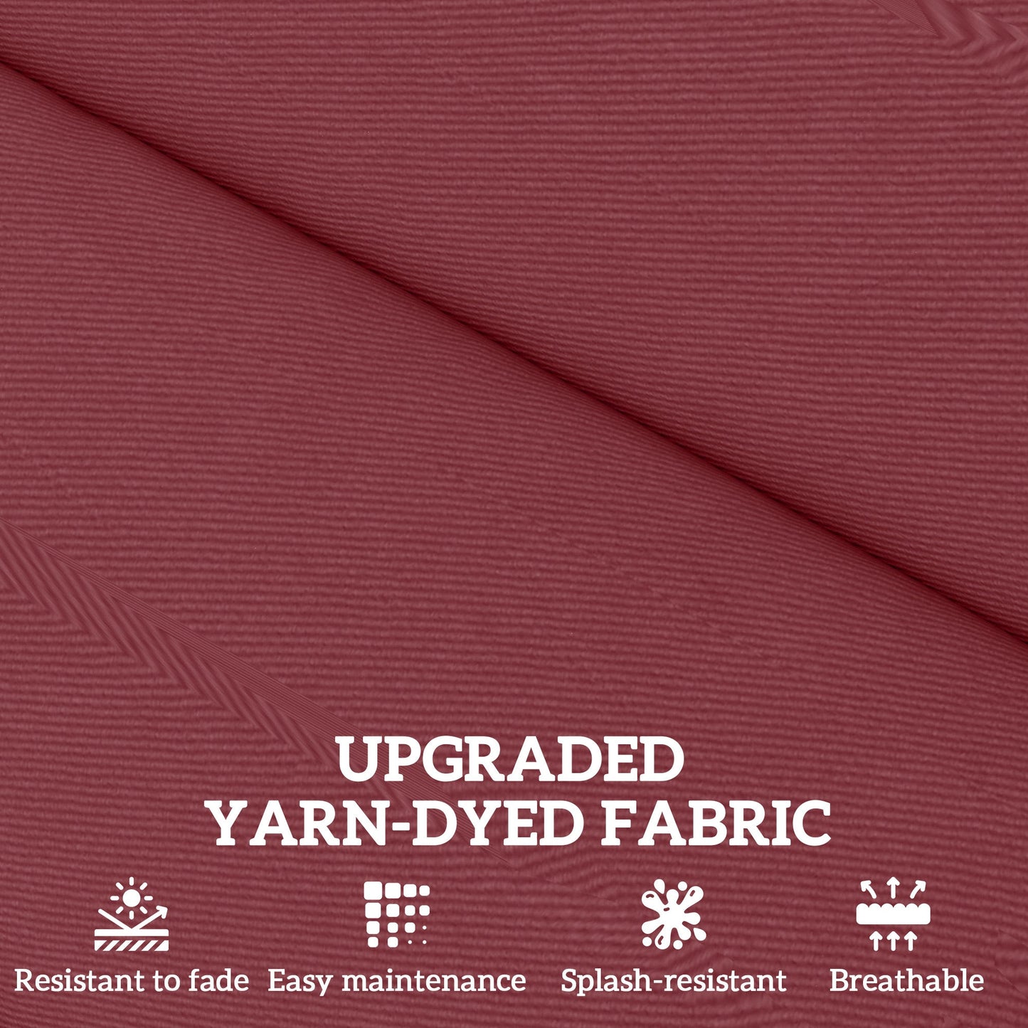 2-Piece Patio Chair Cushions Pillows, Seat Replacement Patio Cushions Set with Ties for Indoor Outdoor Garden Furniture, Wine Red