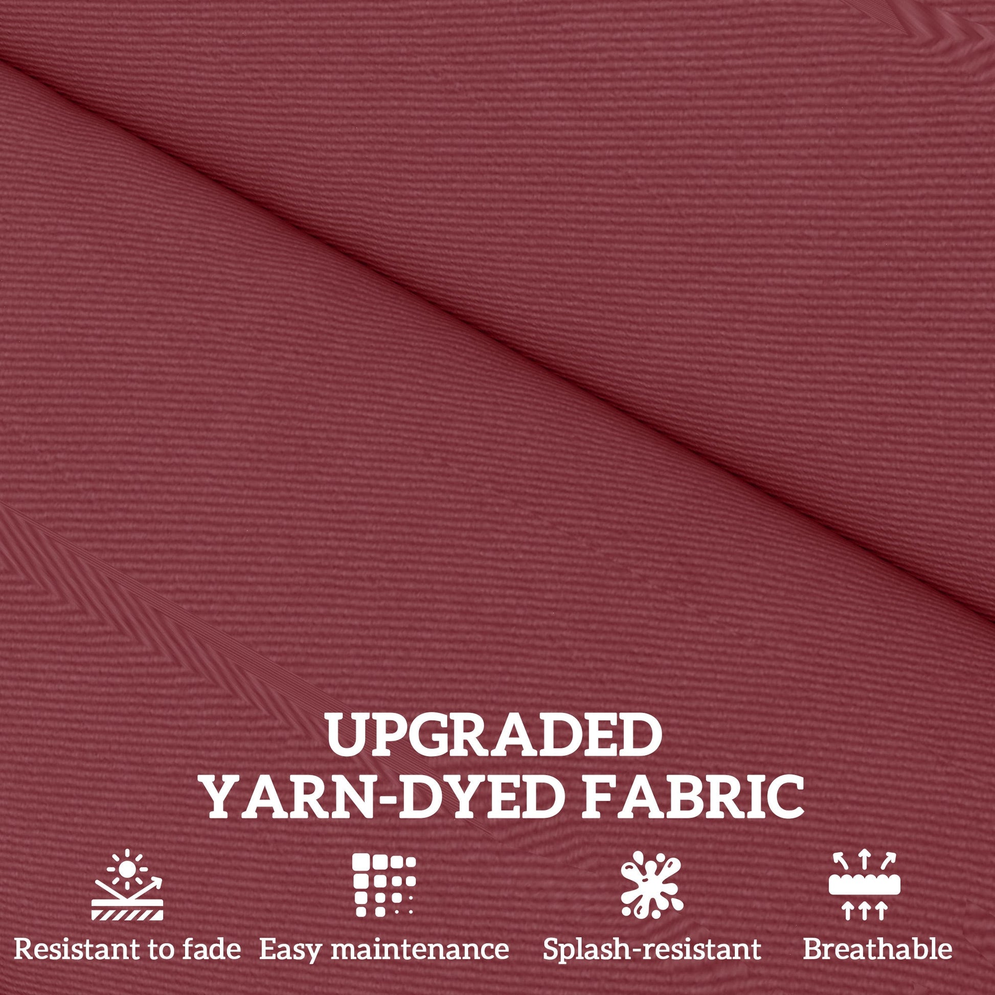 2-Piece Patio Chair Cushions Pillows, Seat Replacement Patio Cushions Set with Ties for Indoor Outdoor Garden Furniture, Wine Red