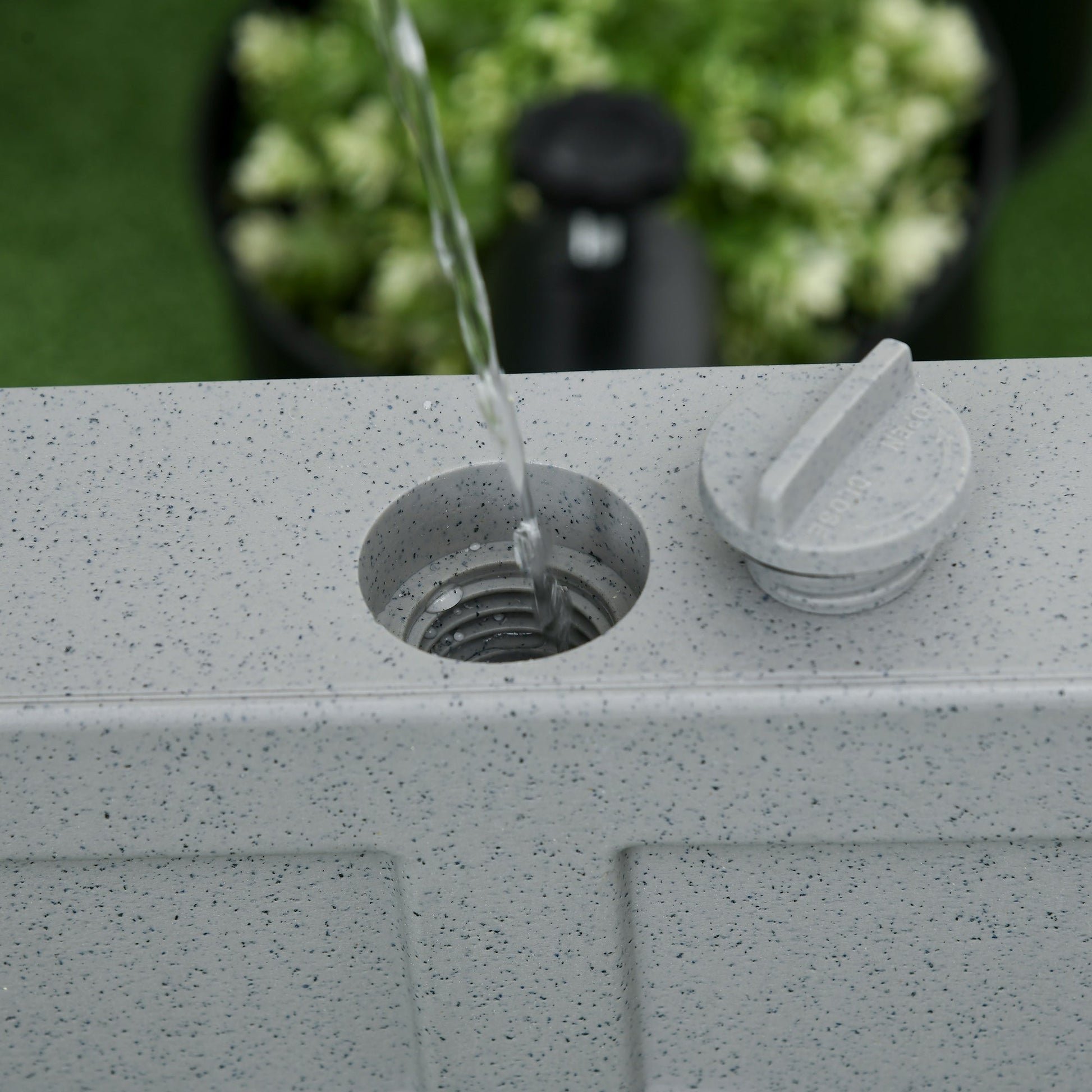 Patio Umbrella Base with Wheels, 66 lb Heavy Duty Filled Umbrella Stand, Market Umbrella Base Holder for Outdoor, Garden, Backyard, Light Grey