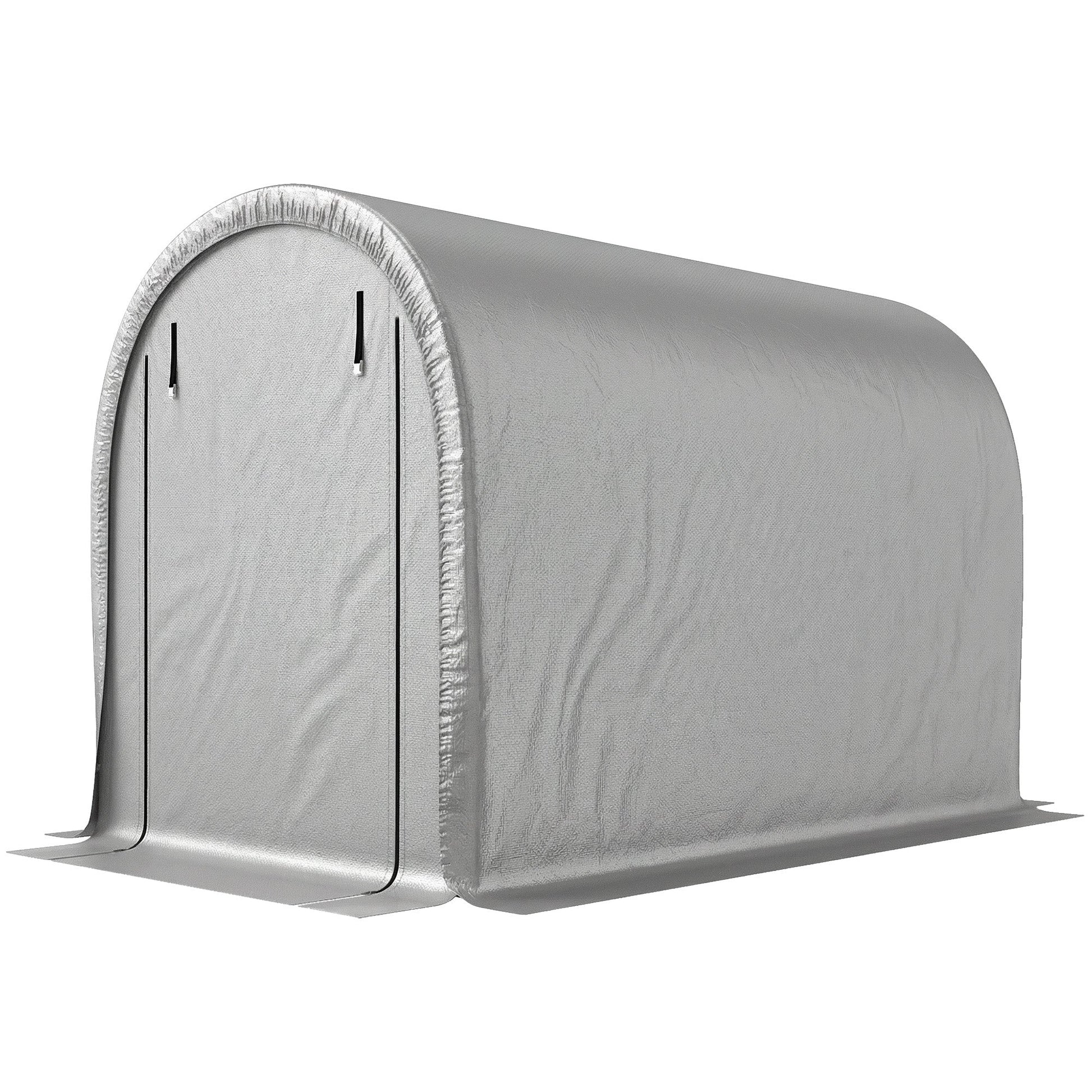 8' x 5' Portable Shed, Water-Resistant Bike Tent with Roll-up Zipper Door and Galvanized Steel Frame, Outdoor Storage Shed for Bike, Firewood, Garden Tools, Light Grey