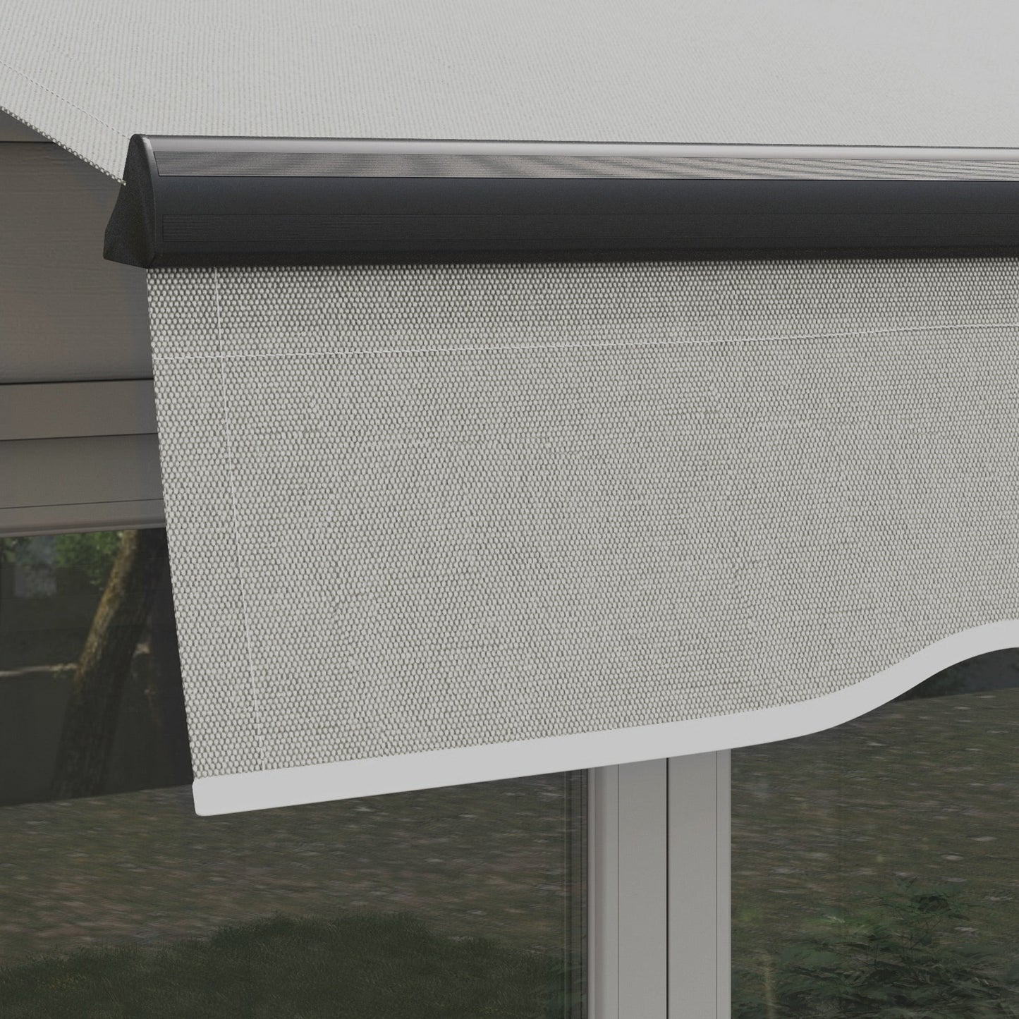  8' x 6.5' Retractable Awning, Patio Awning Sunshade Shelter with Manual Crank Handle, 280gsm UV Resistant Fabric and Aluminum Frame, for Balcony, Yard, Light Grey