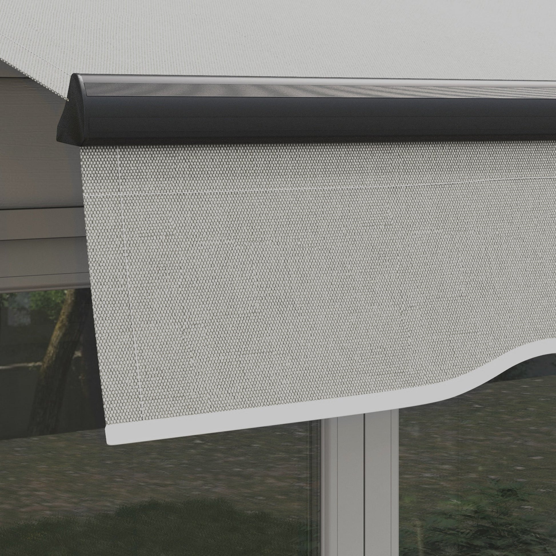  8' x 6.5' Retractable Awning, Patio Awning Sunshade Shelter with Manual Crank Handle, 280gsm UV Resistant Fabric and Aluminum Frame, for Balcony, Yard, Light Grey