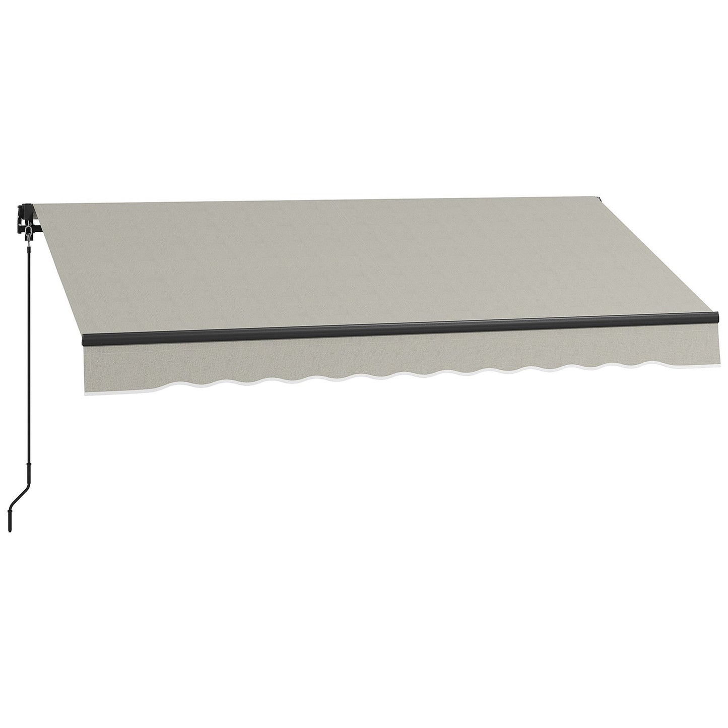  8' x 6.5' Retractable Awning, Patio Awning Sunshade Shelter with Manual Crank Handle, 280gsm UV Resistant Fabric and Aluminum Frame, for Balcony, Yard, Light Grey