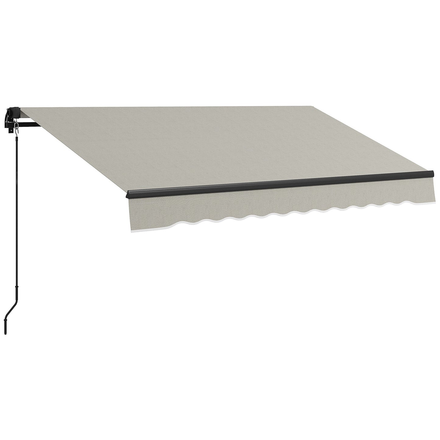  8' x 6.5' Retractable Awning, Patio Awning Sunshade Shelter with Manual Crank Handle, 280gsm UV Resistant Fabric and Aluminum Frame, for Balcony, Yard, Light Grey