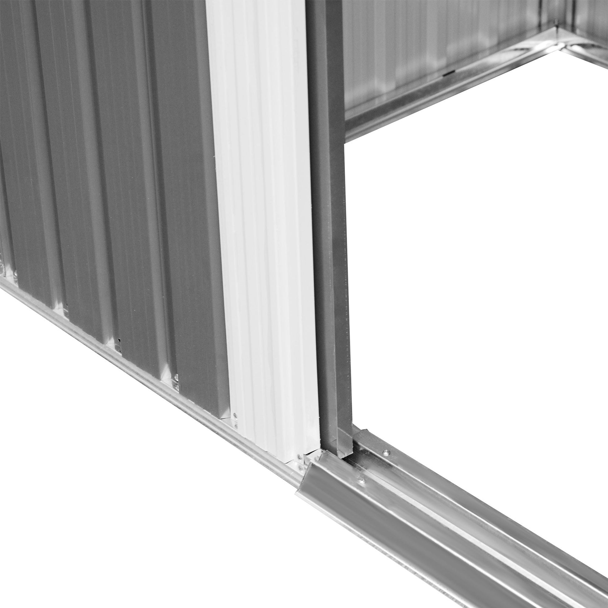 8.5' x 6' Garden Storage Shed with Skylight, Metal Outdoor Shed Tool House with Double Doors for Patio Yard, Grey