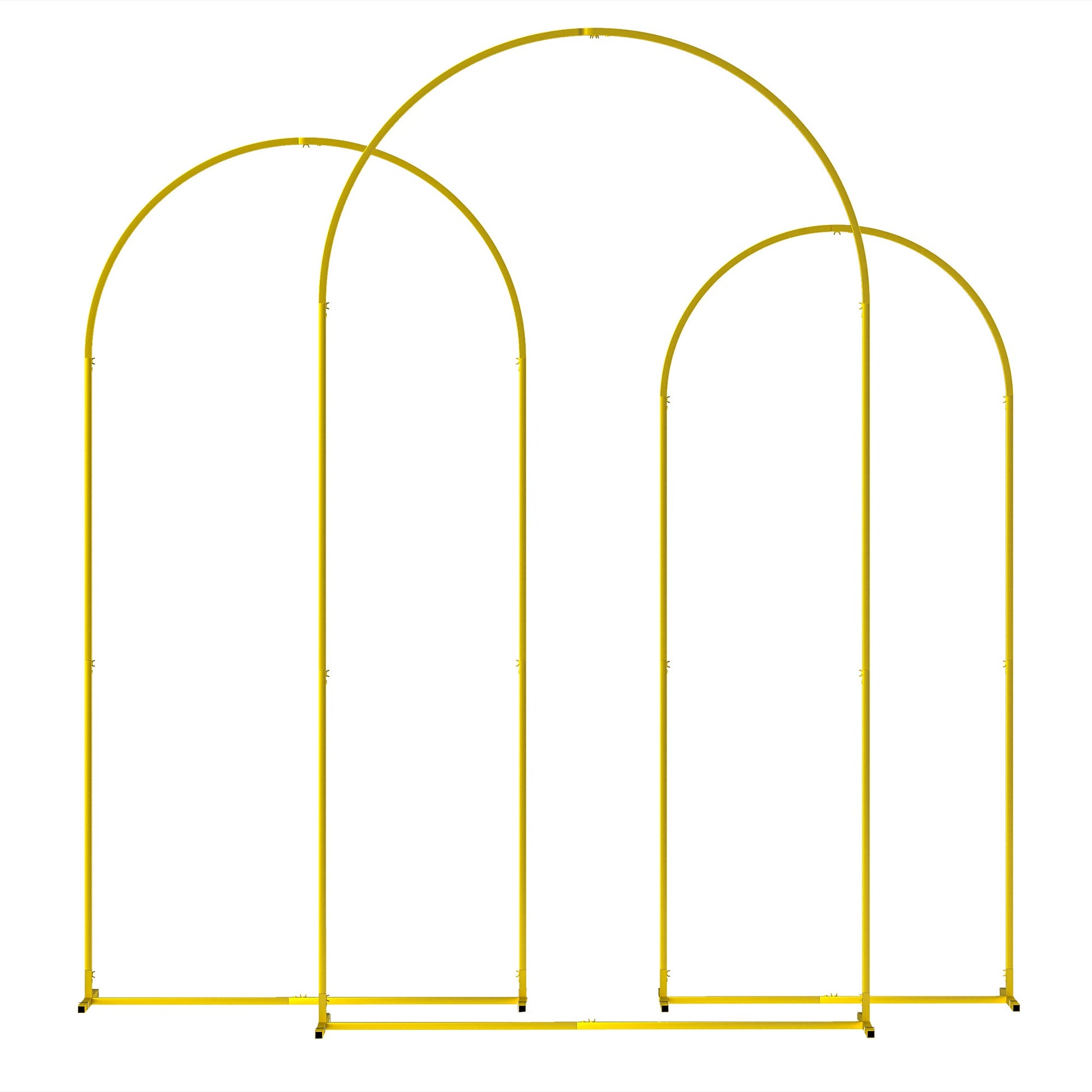 Wedding Arch, 7/6.5/6 ft Metal Balloon Arch Backdrop Stand Set of 3 for Birthday Party, Bridal Shower, Graduation, Ceremony, Banquet Decorations, Gold