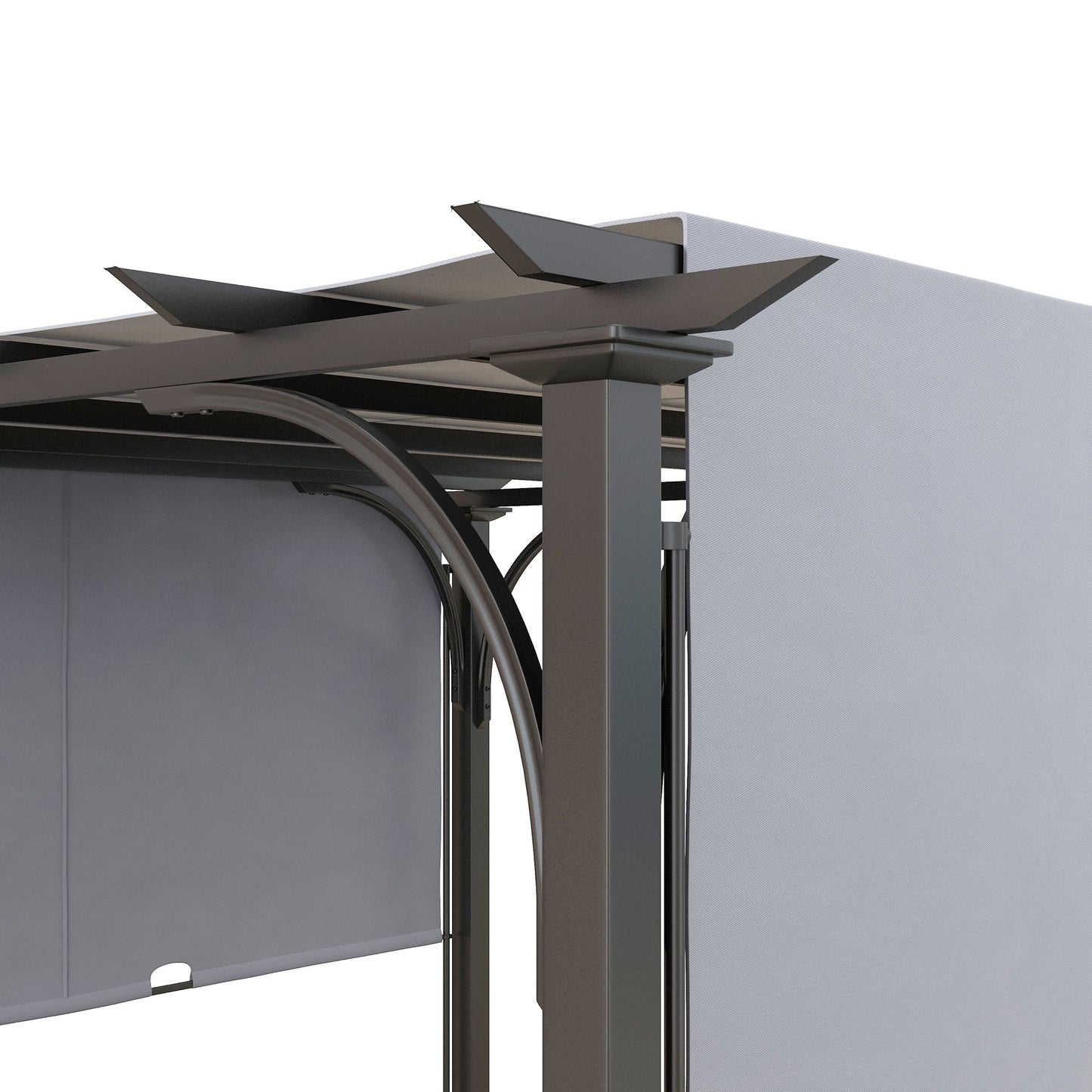 10' x 10' Outdoor Pergola Patio Gazebo Canopy Sun Shelter with Steel Frame, Grey