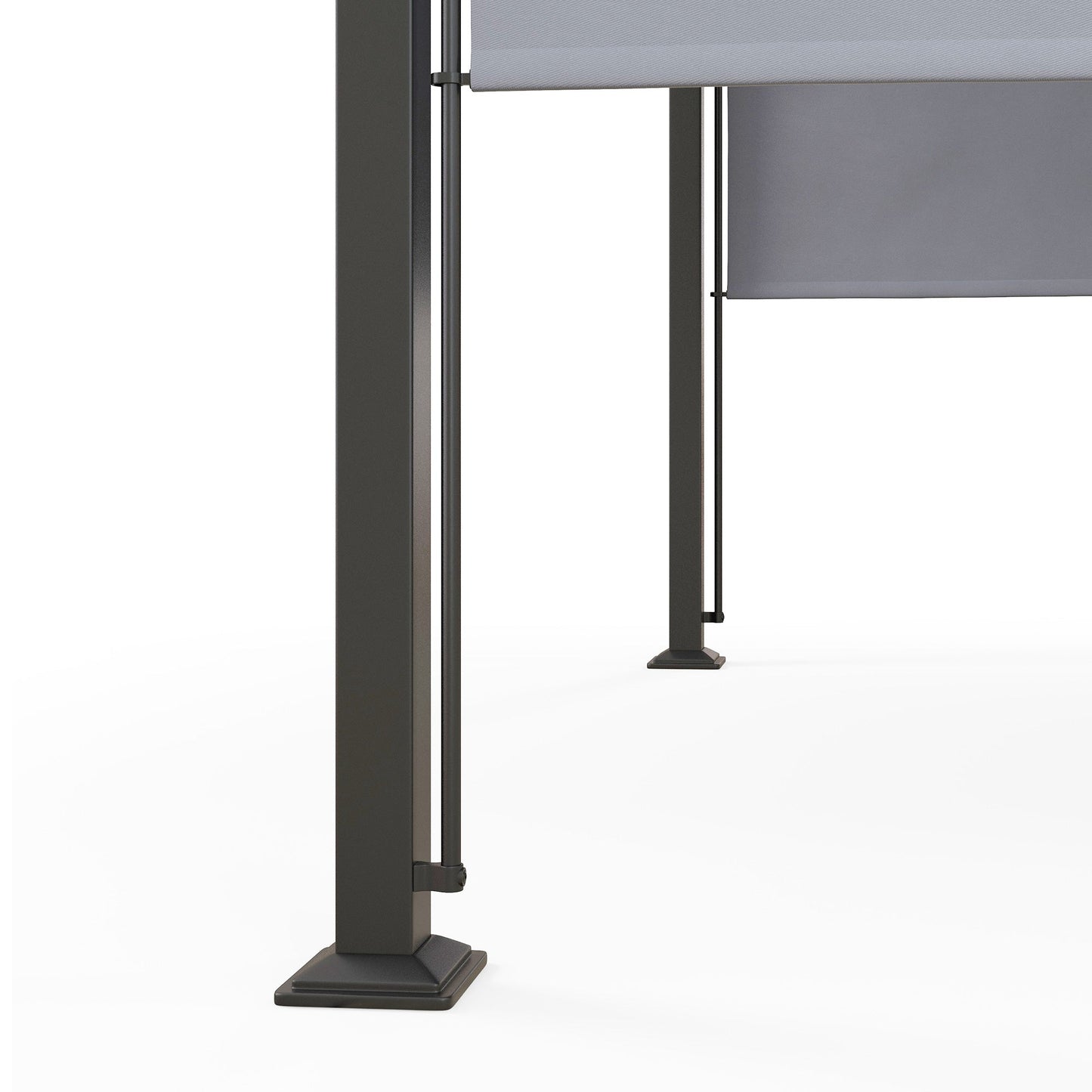 10' x 10' Outdoor Pergola Patio Gazebo Canopy Sun Shelter with Steel Frame, Grey