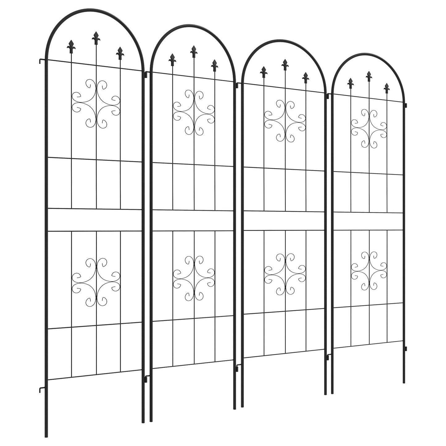 4 Pack Garden Trellis, 20" x 71" Plant Support Metal Trellis for Climbing Plants Flowers, Arrow Design