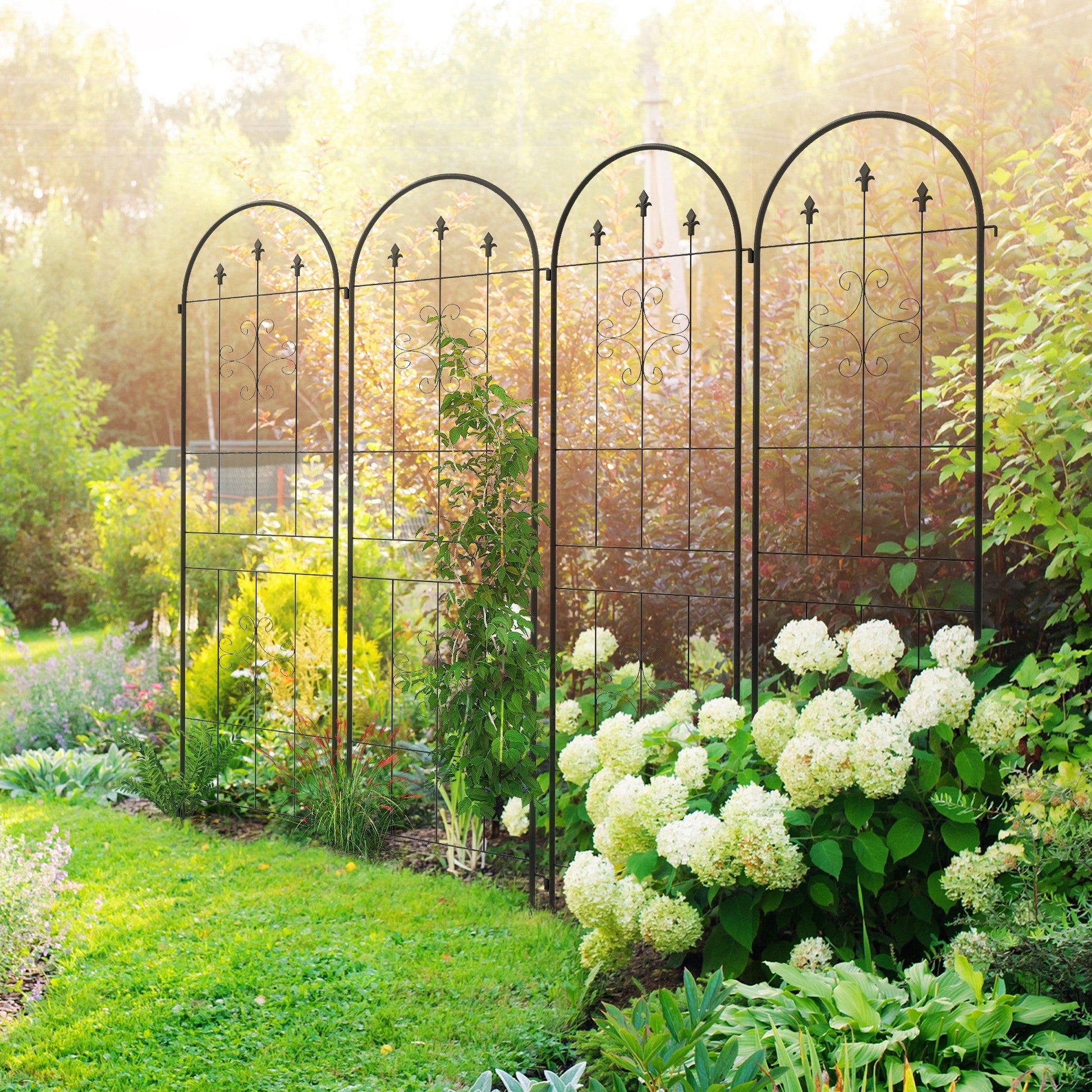 4 Pack Garden Trellis, 20" x 71" Plant Support Metal Trellis for Climbing Plants Flowers, Arrow Design