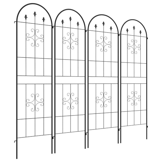 4 Pack Garden Trellis, 20" x 71" Plant Support Metal Trellis for Climbing Plants Flowers, Arrow Design