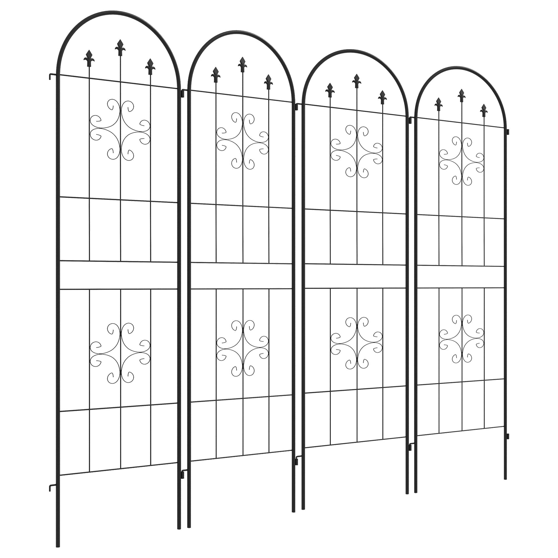 4 Pack Garden Trellis, 20" x 71" Plant Support Metal Trellis for Climbing Plants Flowers, Arrow Design