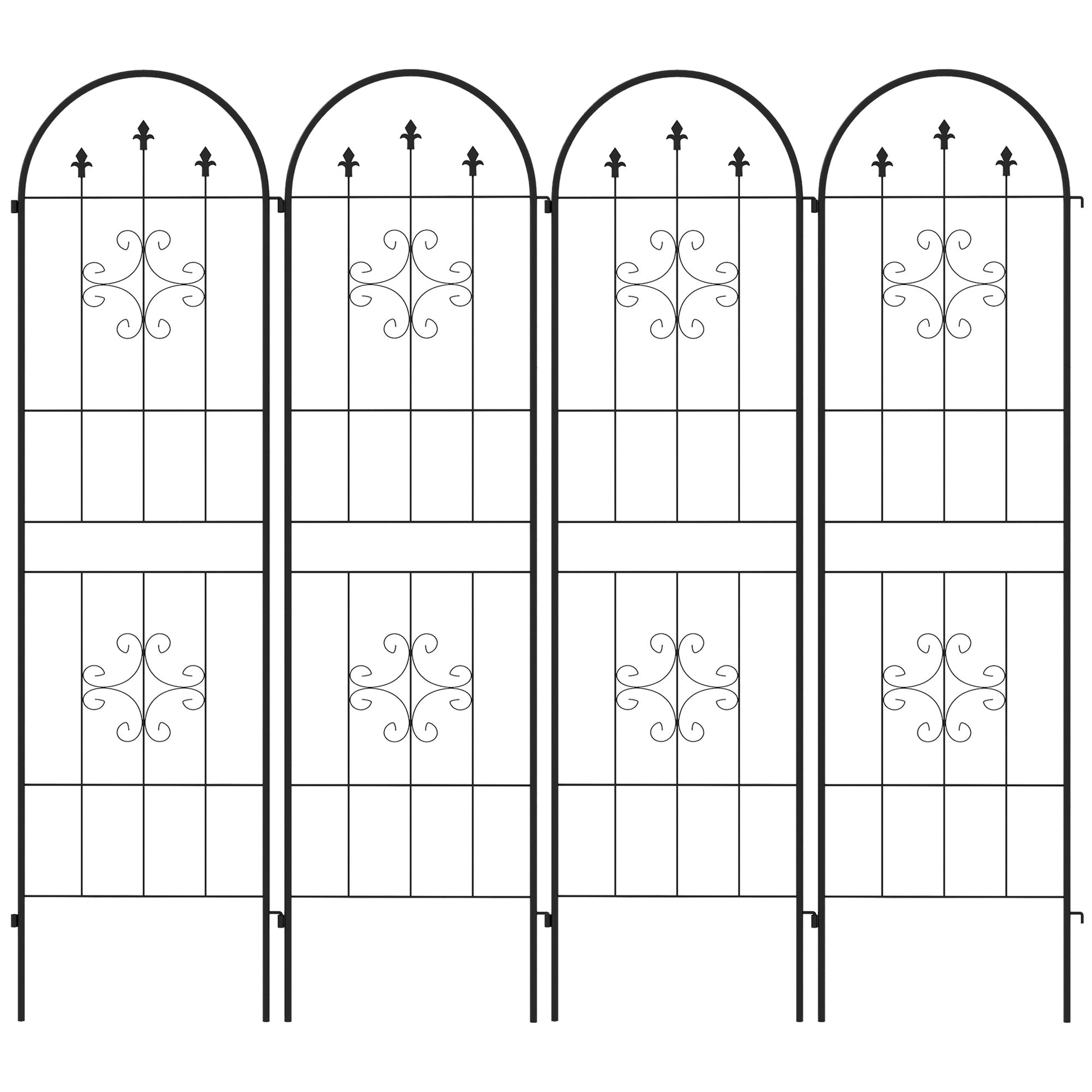 4 Pack Garden Trellis, 20" x 71" Plant Support Metal Trellis for Climbing Plants Flowers, Arrow Design