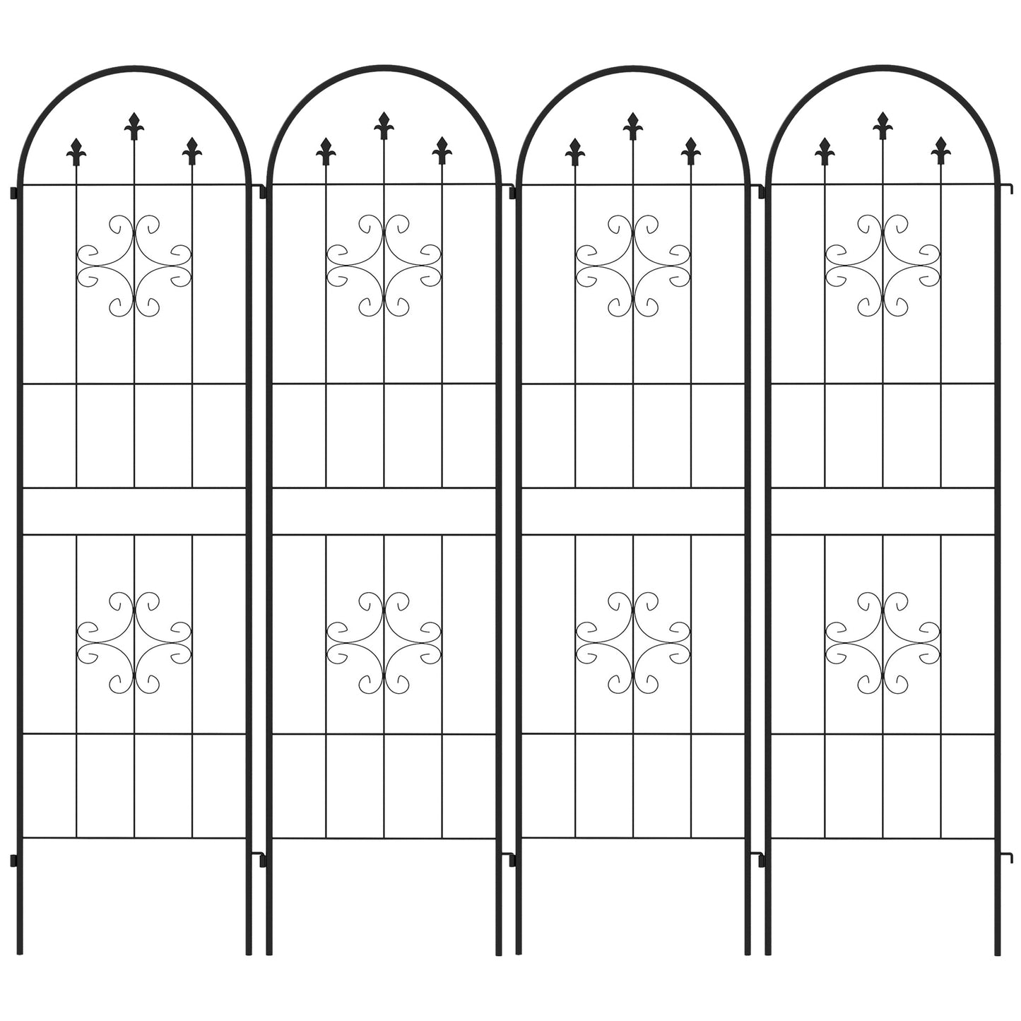 4 Pack Garden Trellis, 20" x 71" Plant Support Metal Trellis for Climbing Plants Flowers, Arrow Design