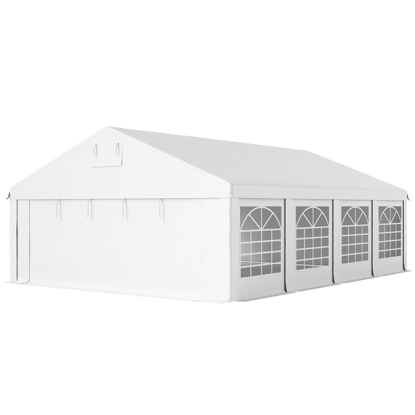 19.6' x 26' Party Tent and Carport, Heavy Duty Outdoor Canopy Tent with 8 Removable Window Sidewalls and Vents, UPF30+ Event Tent for Parties, Wedding, BBQ, White