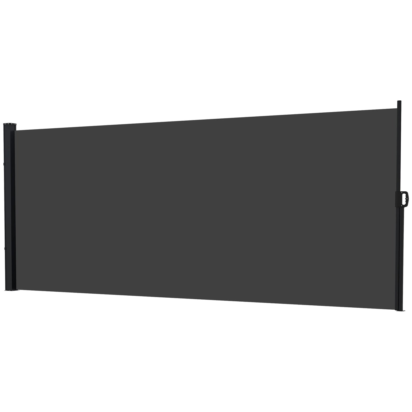 13' x 5' Retractable Side Awning, Garden Privacy Screen Divider, Full Cassette Windbreaker for Hot Tub, Balcony, Terrace, Pool, Black