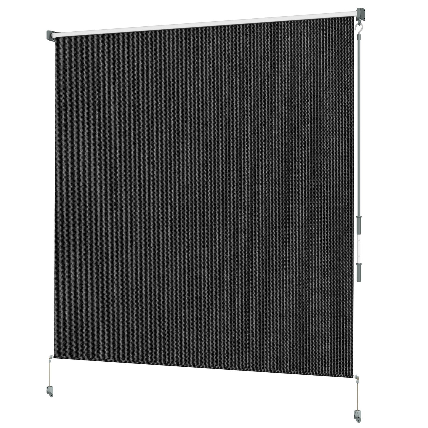 6'W x 6'H Roller Shades, Outdoor Blinds Cordless Roll Up Shade for Porch Balcony Gazebo, Black