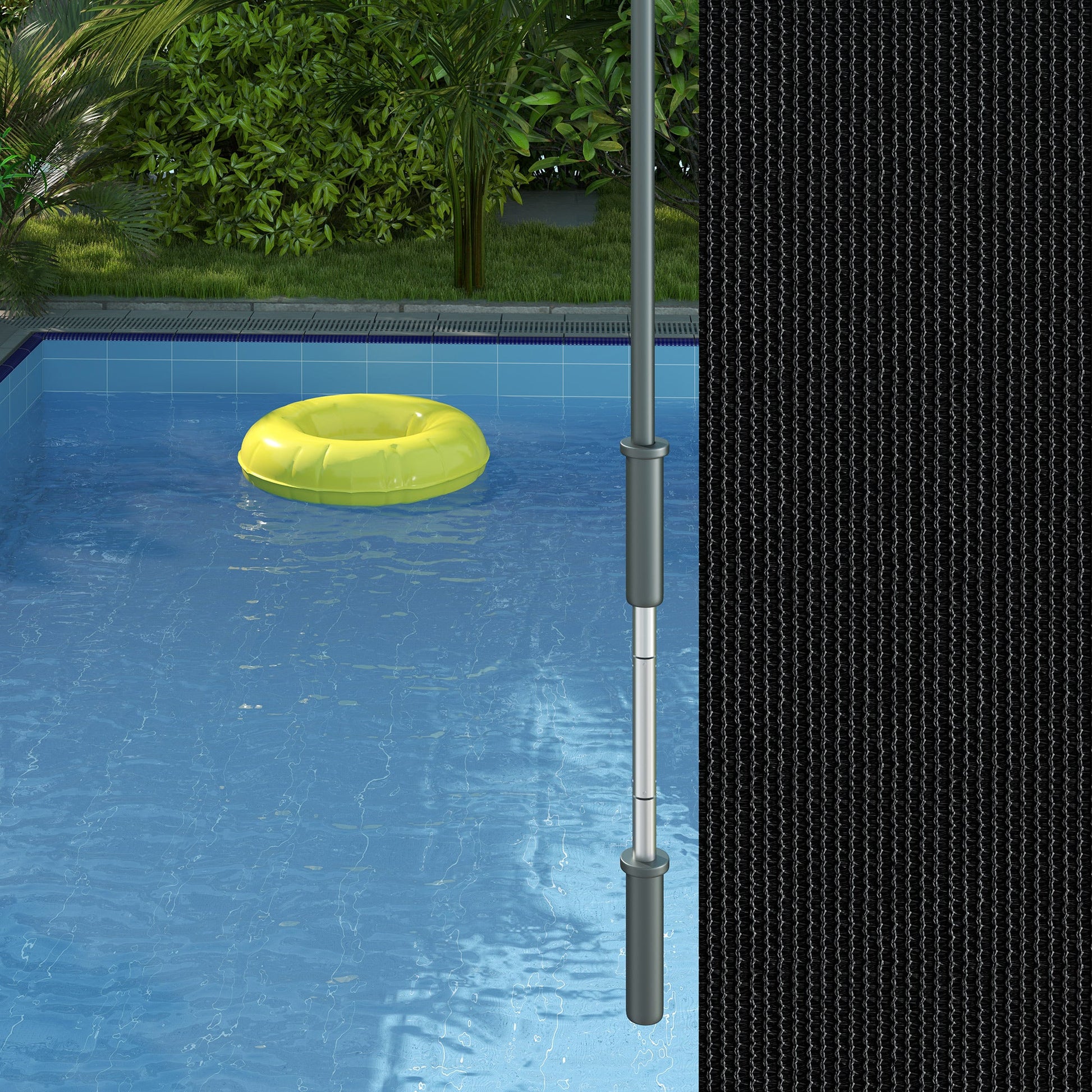 6'W x 6'H Roller Shades, Outdoor Blinds Cordless Roll Up Shade for Porch Balcony Gazebo, Black