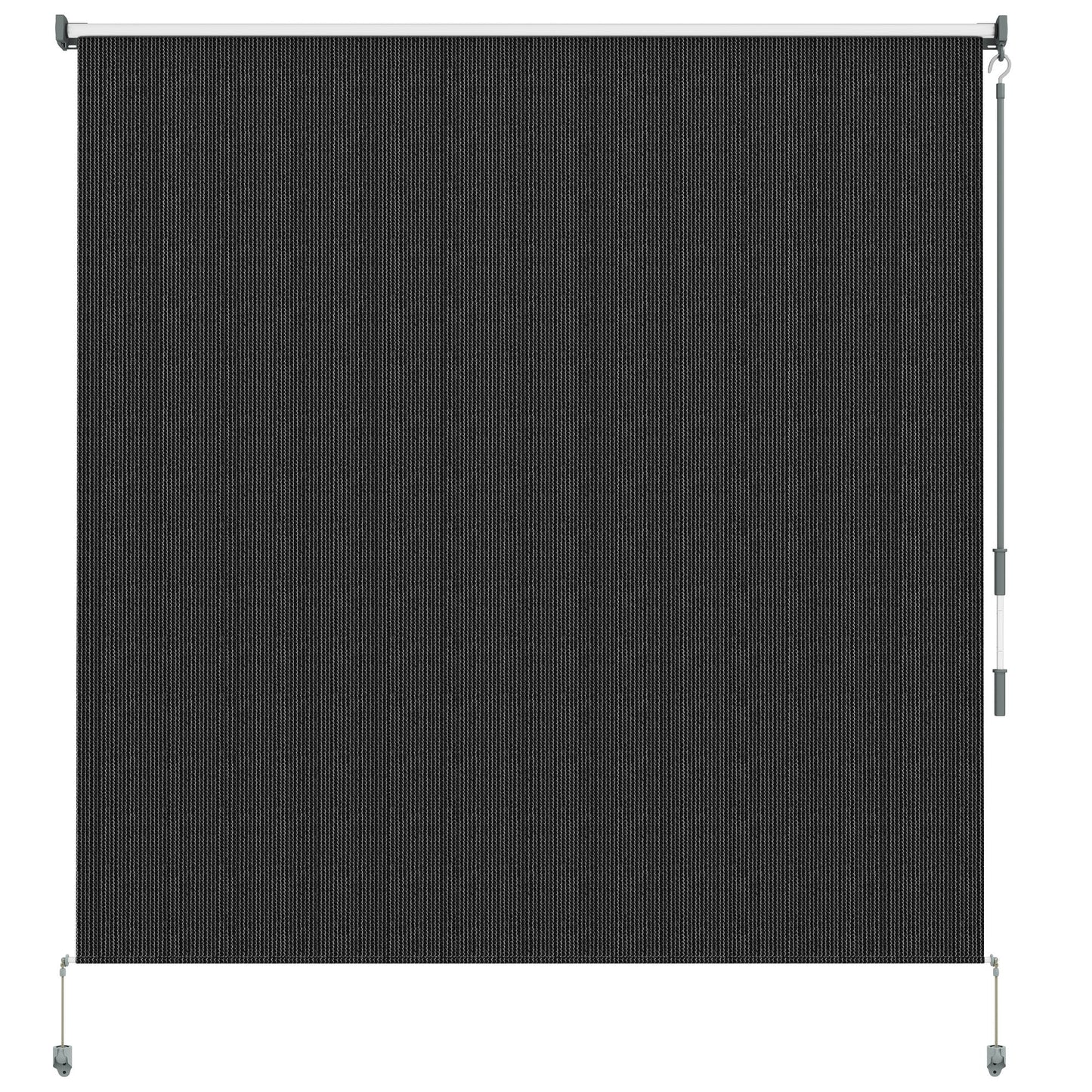 6'W x 6'H Roller Shades, Outdoor Blinds Cordless Roll Up Shade for Porch Balcony Gazebo, Black