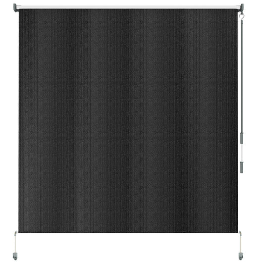 6'W x 6'H Roller Shades, Outdoor Blinds Cordless Roll Up Shade for Porch Balcony Gazebo, Black