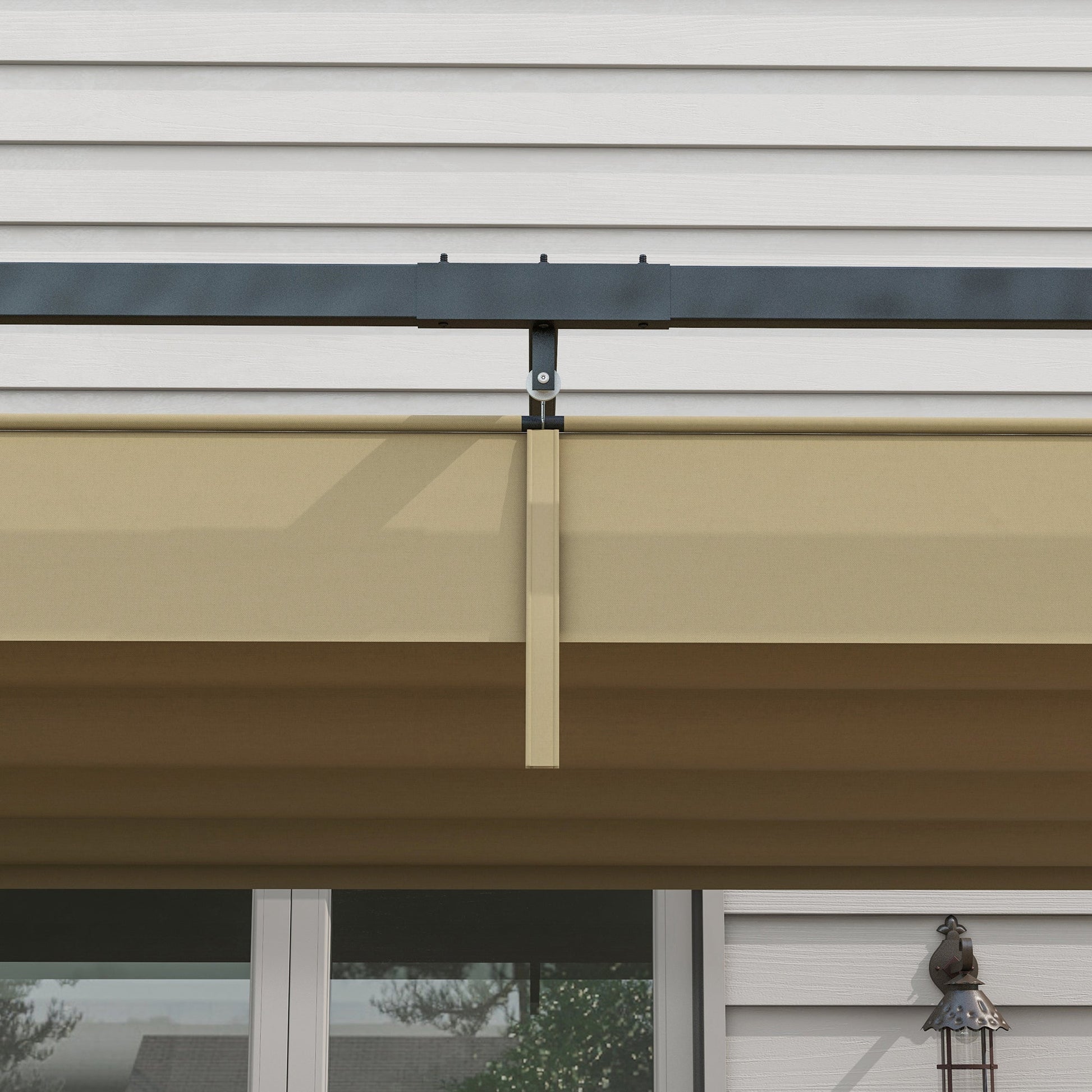 13' x 10' Patio Pergola with Retractable Canopy, Outdoor Sun Shelter, Yard Shade, Khaki