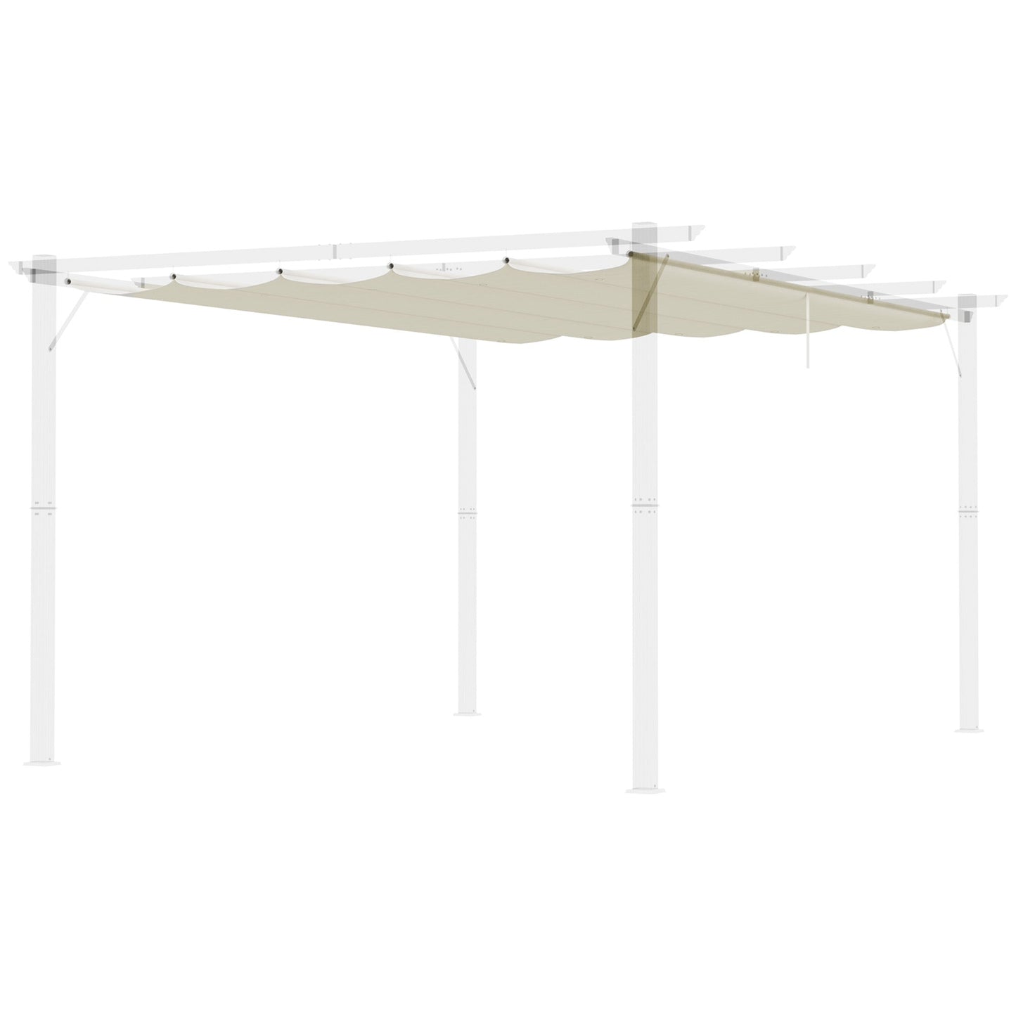 Retractable Replacement Pergola Canopy for 10' x 13' Pergola, Pergola Cover Replacement, Cream White