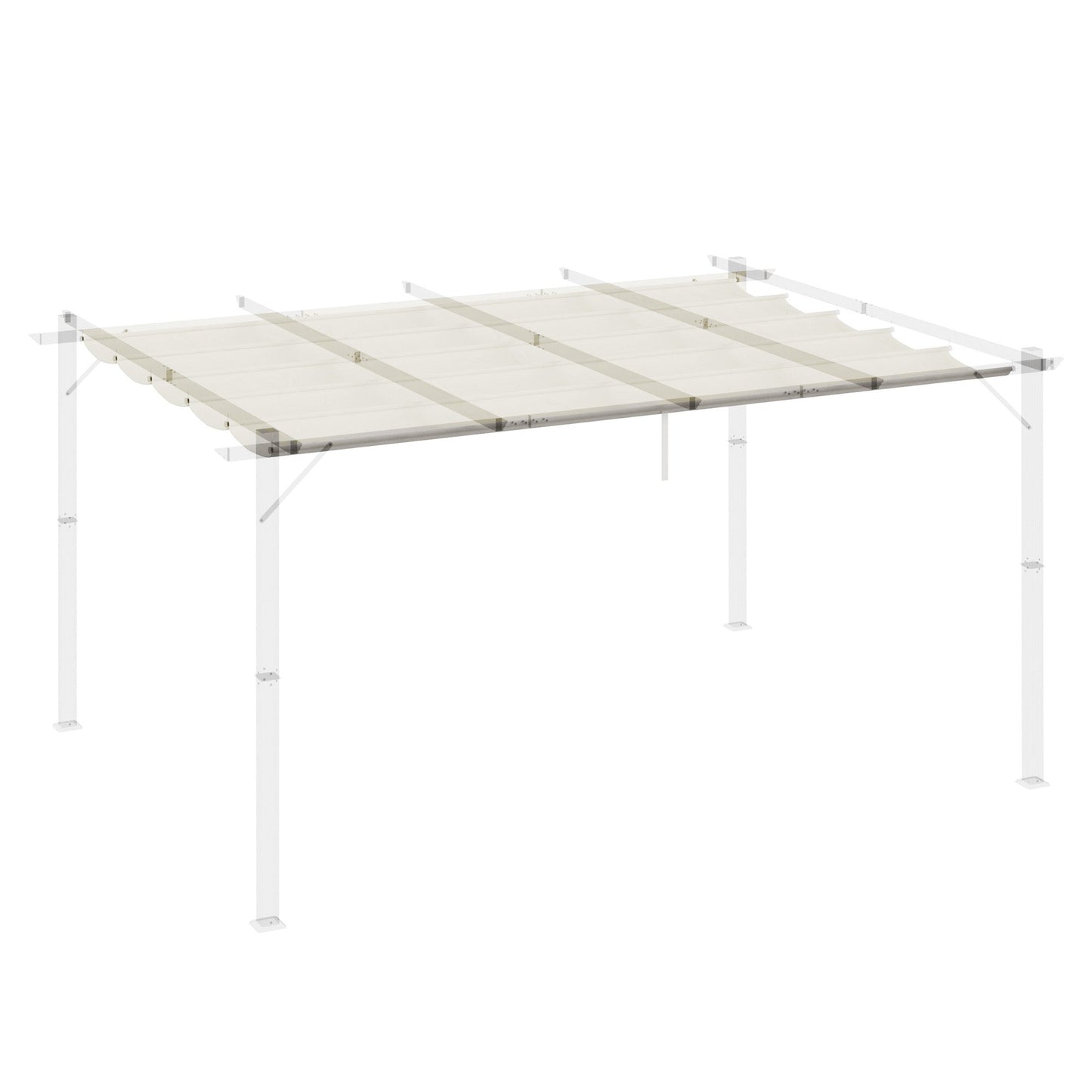 Retractable Replacement Pergola Canopy for 10' x 13' Pergola, Pergola Cover Replacement, Cream White