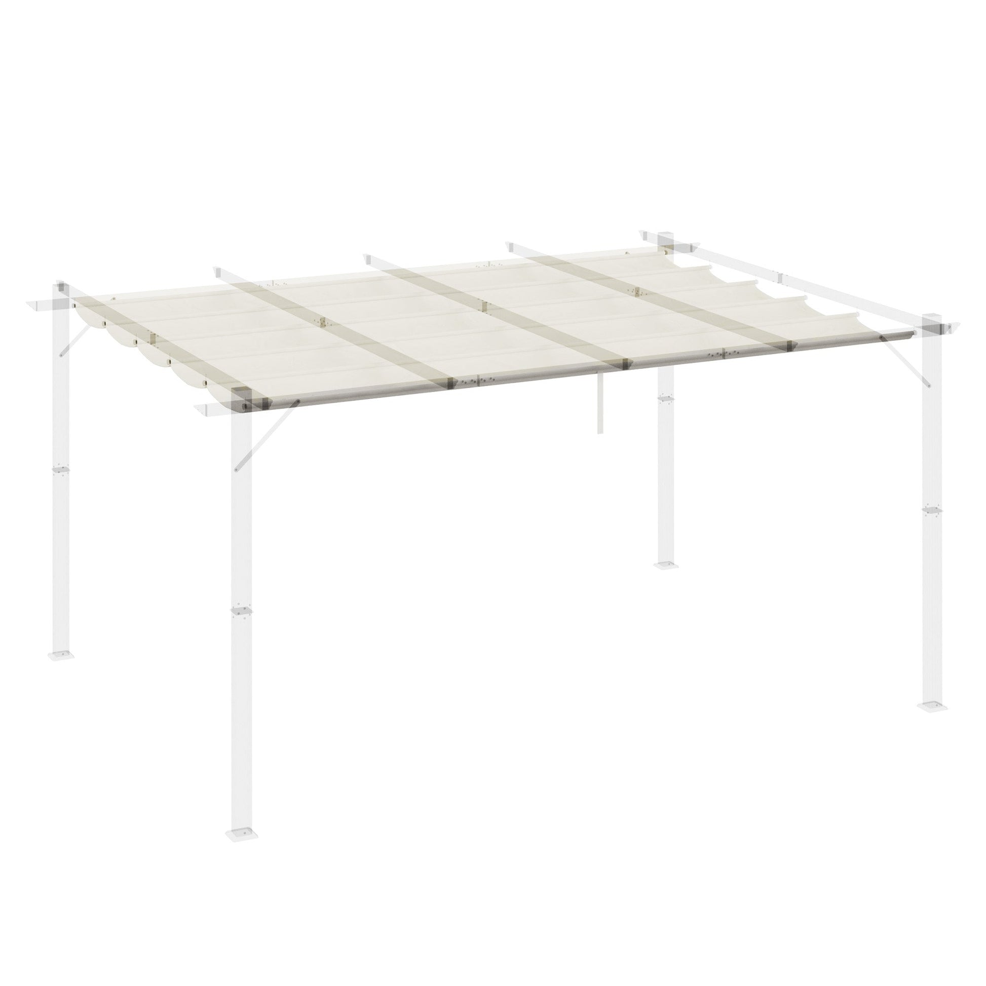 Retractable Replacement Pergola Canopy for 10' x 13' Pergola, Pergola Cover Replacement, Cream White