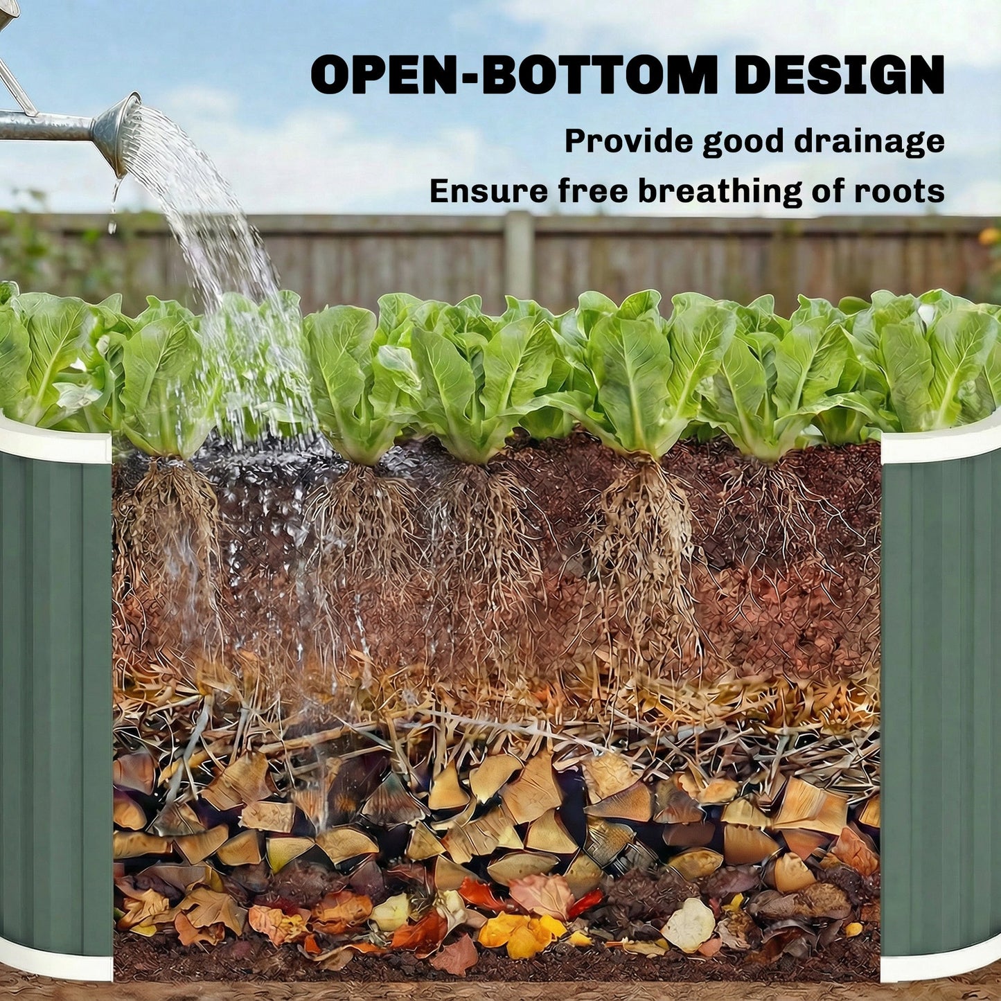 Galvanized Raised Garden Bed, 5' x 2' x 2' Deep Rot Planter Box with Gloves and Plant Labels, Metal Outdoor Garden Bed for Flowers, Herbs and Vegetables, Light Green