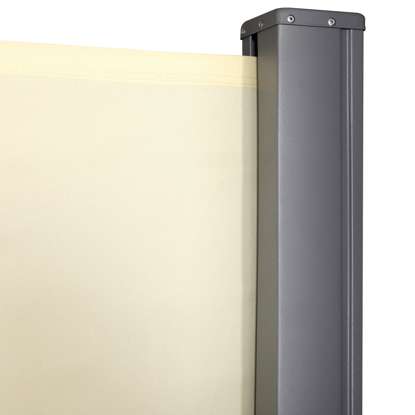 118" x 71" Retractable Side Awning Patio Outdoor Folding Privacy Screen with Resistance to UV Rays & Wind, Cream White