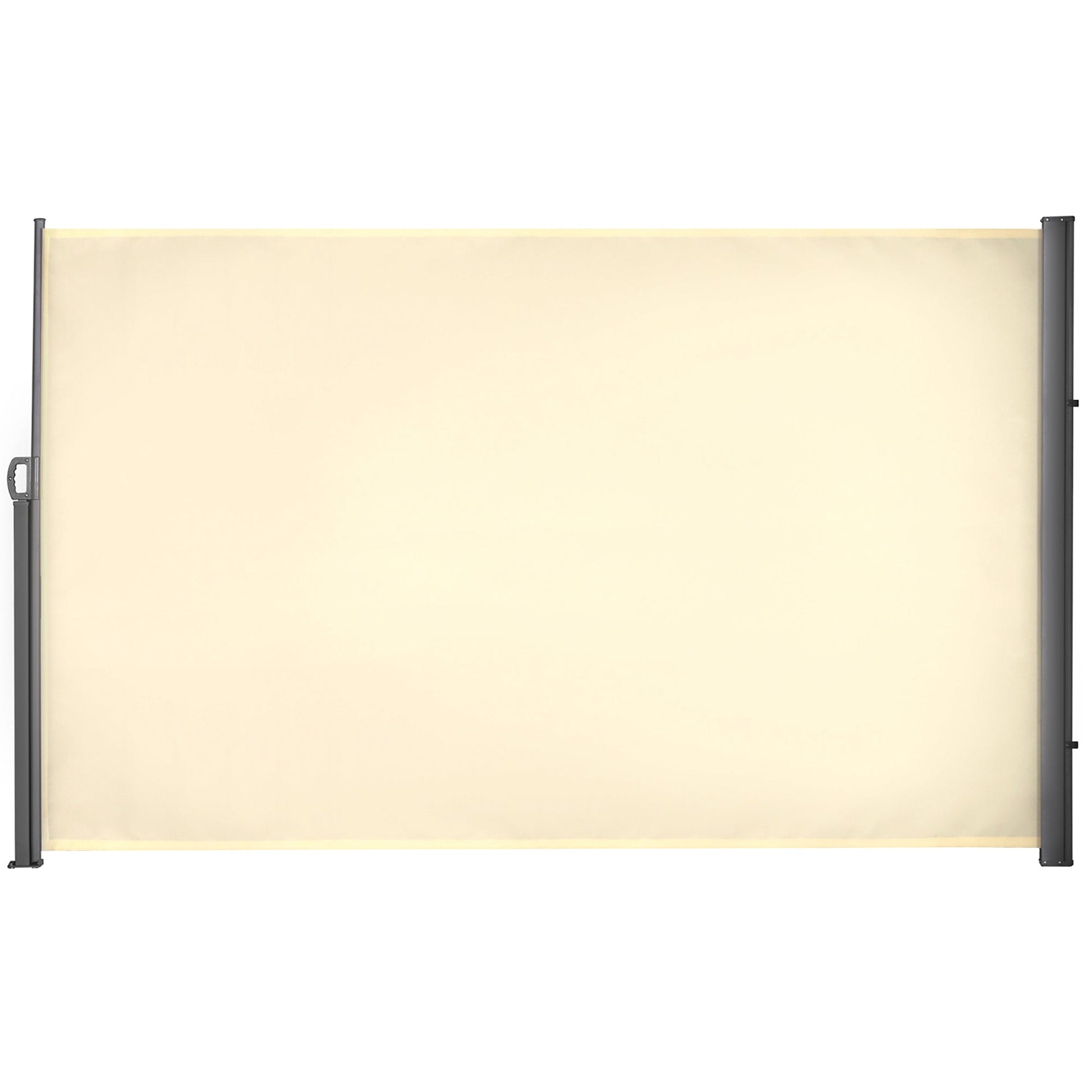 118" x 71" Retractable Side Awning Patio Outdoor Folding Privacy Screen with Resistance to UV Rays & Wind, Cream White
