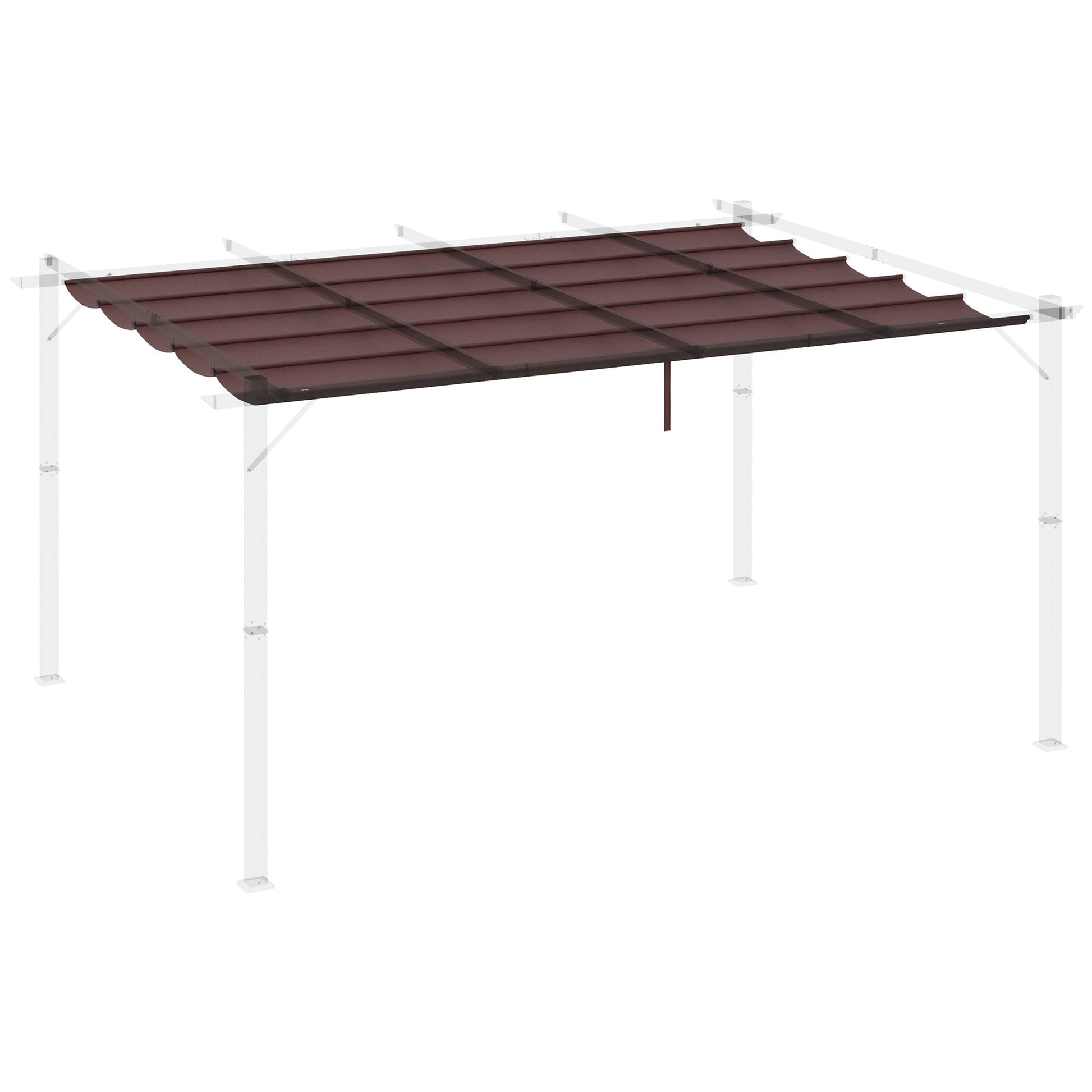 Retractable Replacement Pergola Canopy for 10' x 13' Pergola, Pergola Cover Replacement, Coffee
