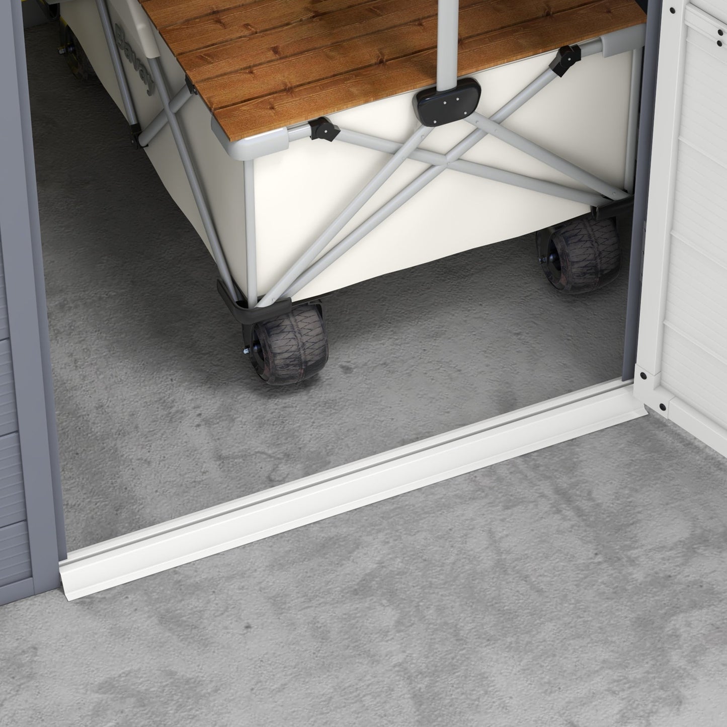4.5' x 6' Garden Storage Shed, Outdoor Storage Patio Shed with Aluminum Frame, Galvanized Foundation Kit, Latched Door, Air Vents, Window for Backyard, Lawn, Light Grey