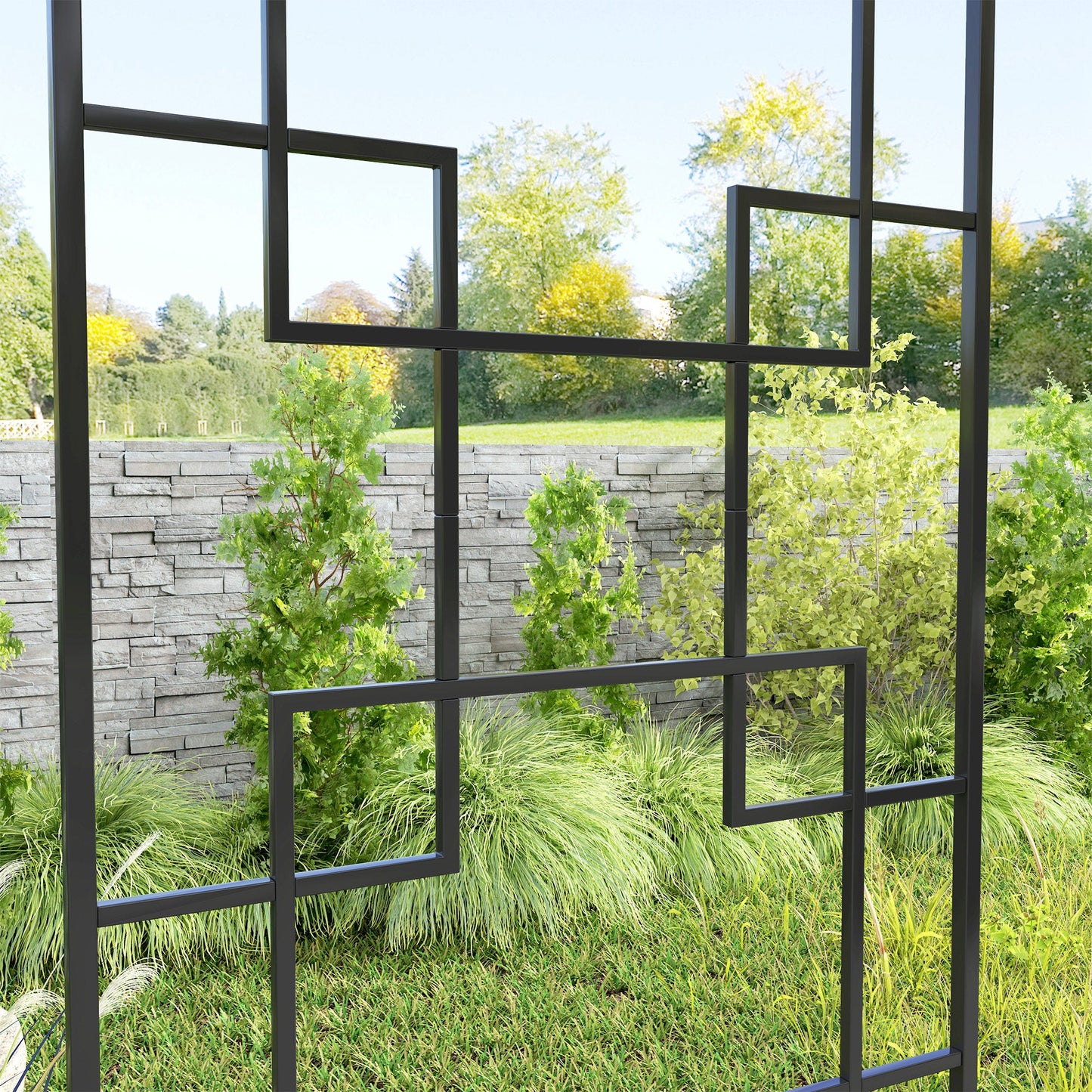 4 Pack Garden Trellis for Climbing Plants, Outdoor Metal Grid Panels for Roses, Vine Flower, Cucumber, Clematis, 72" Tall