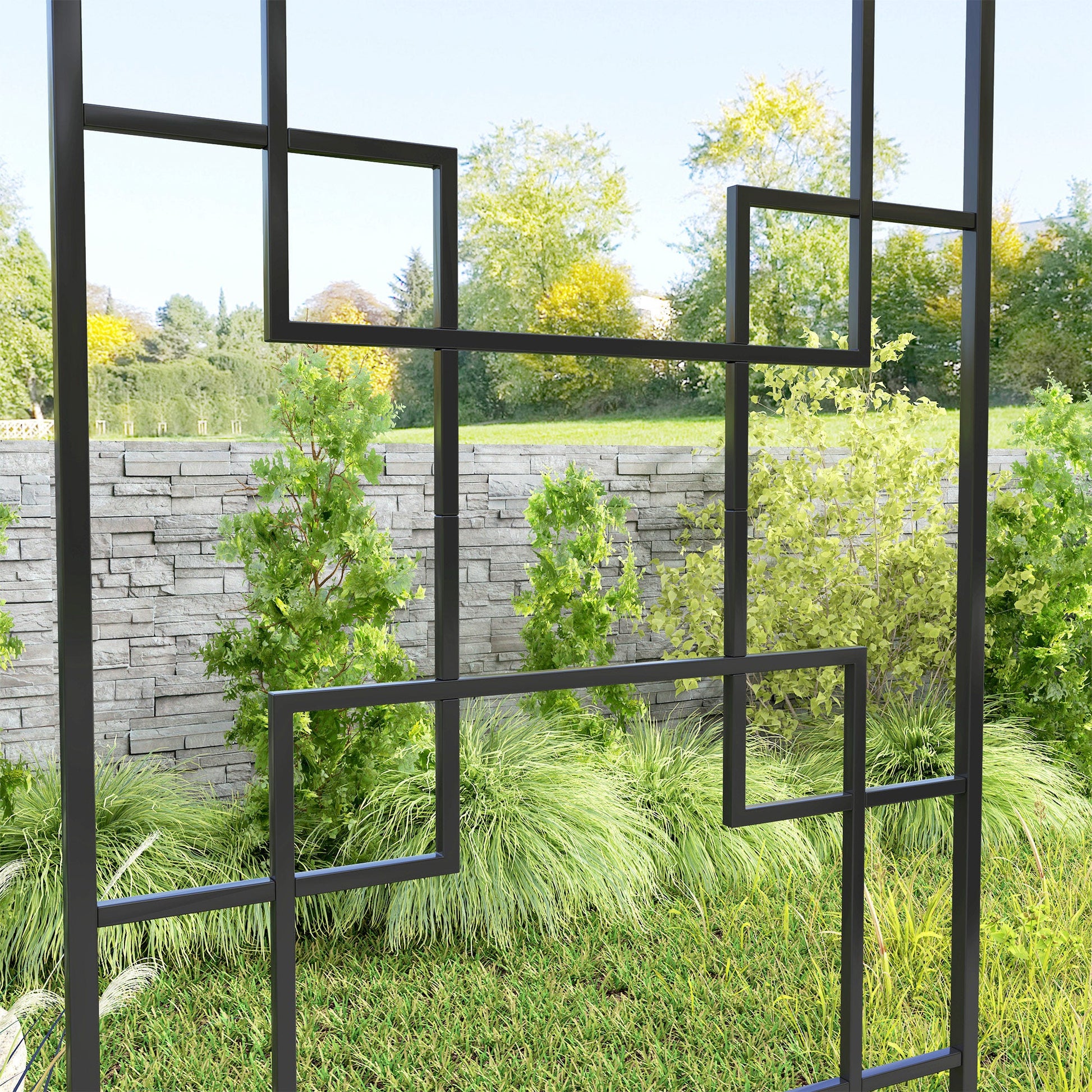 4 Pack Garden Trellis for Climbing Plants, Outdoor Metal Grid Panels for Roses, Vine Flower, Cucumber, Clematis, 72" Tall