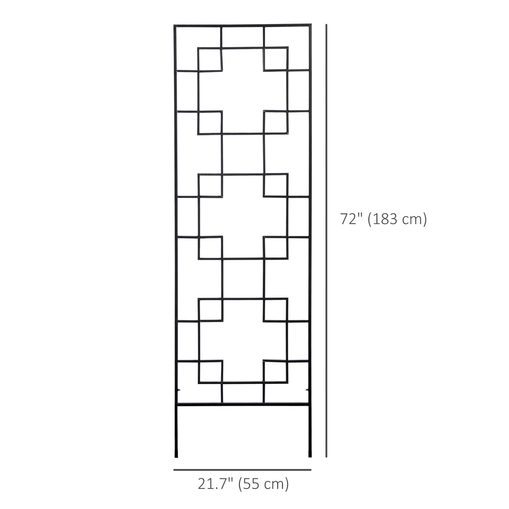 4 Pack Garden Trellis for Climbing Plants, Outdoor Metal Grid Panels for Roses, Vine Flower, Cucumber, Clematis, 72" Tall